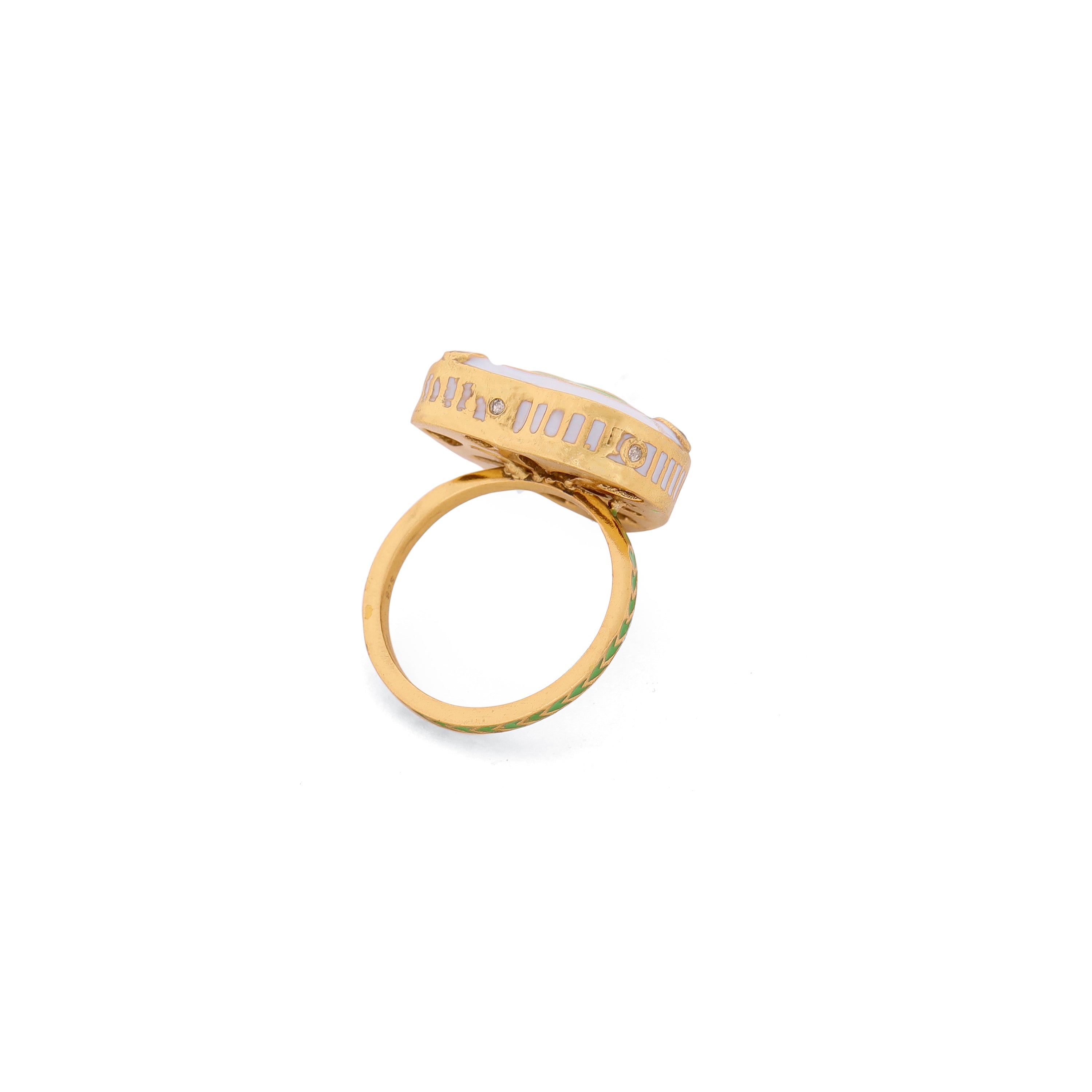 Heart Palma Ring - Dove Blue & Lawn green