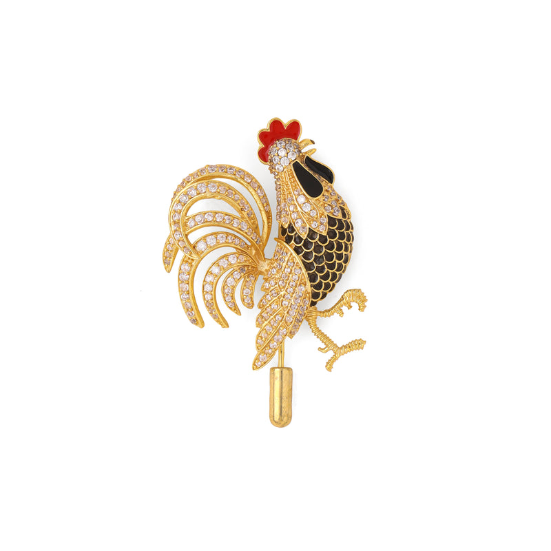 Rooster Brooch - Gold