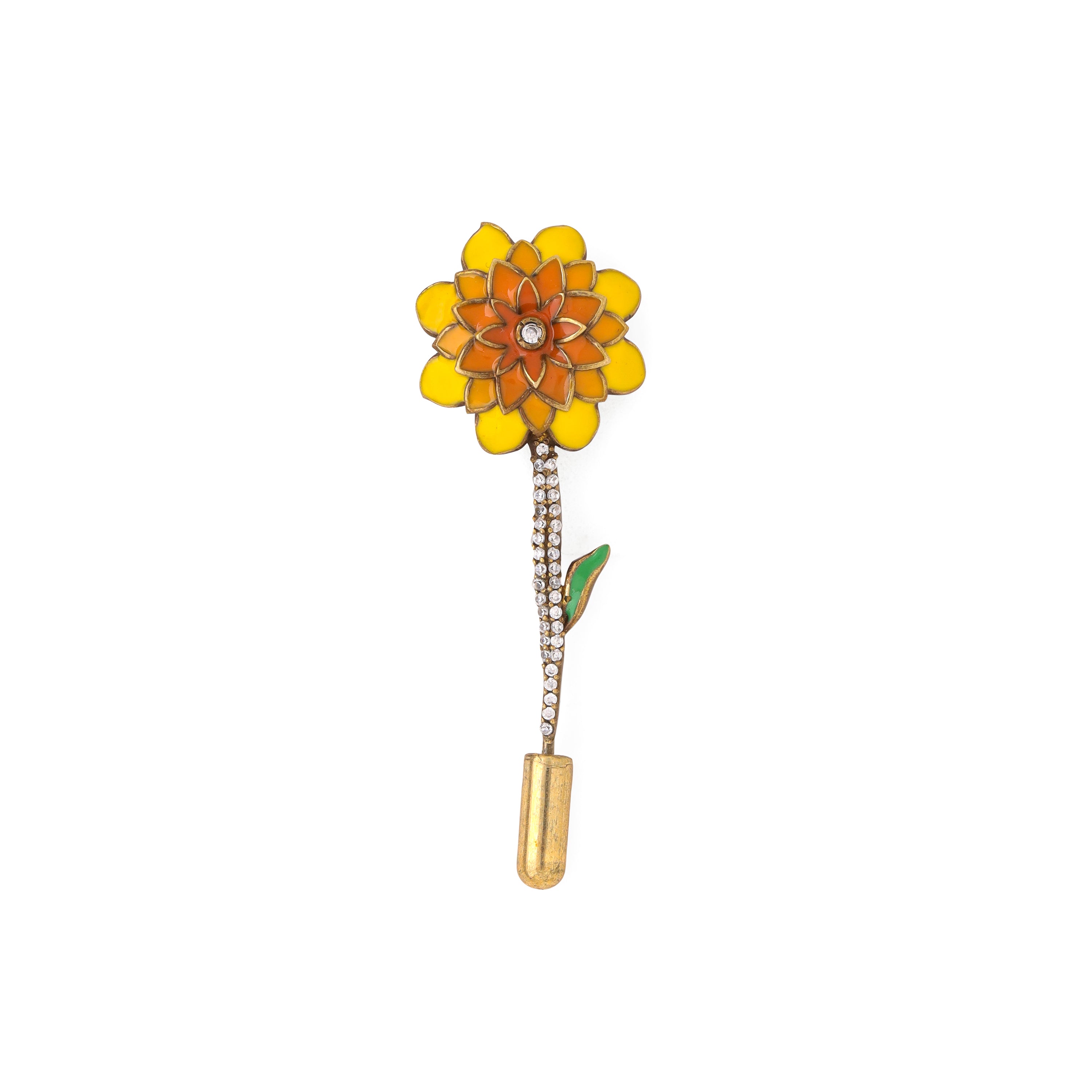 Marigold Enamel Brooch
