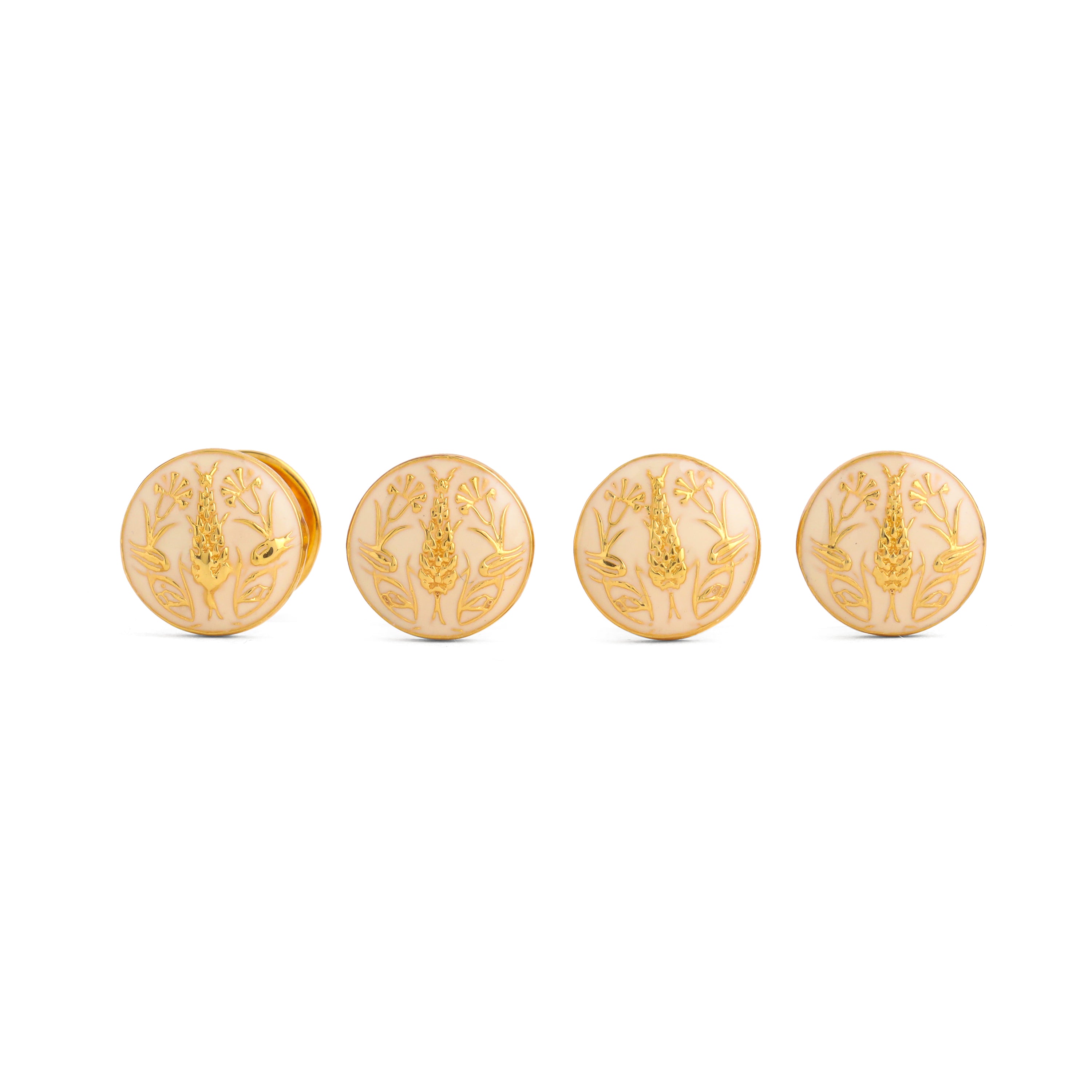 Shalimar Kurta Buttons - Ivory (Set of 4)