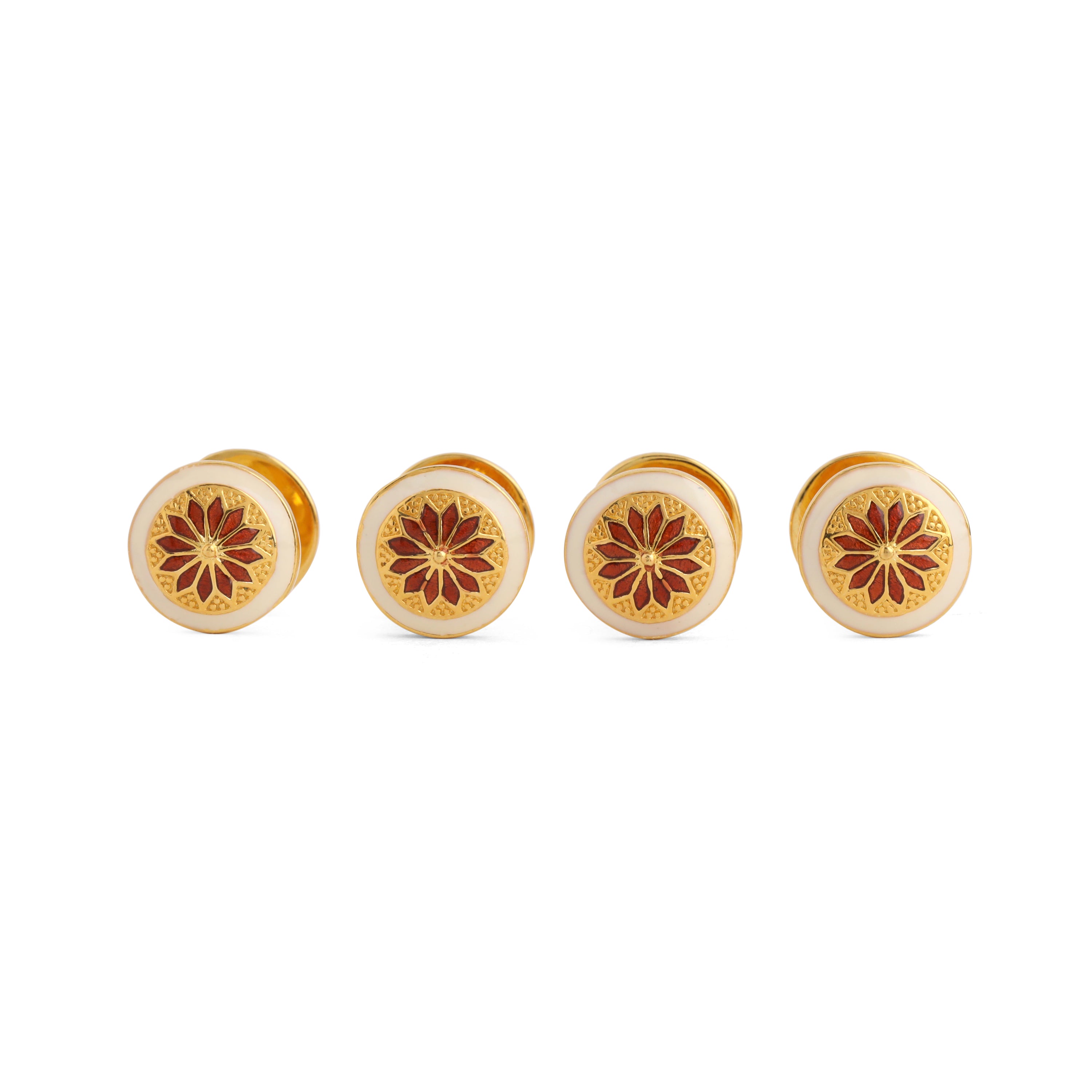 Kutch Kurta Buttons - Maroon  (Set of 4)