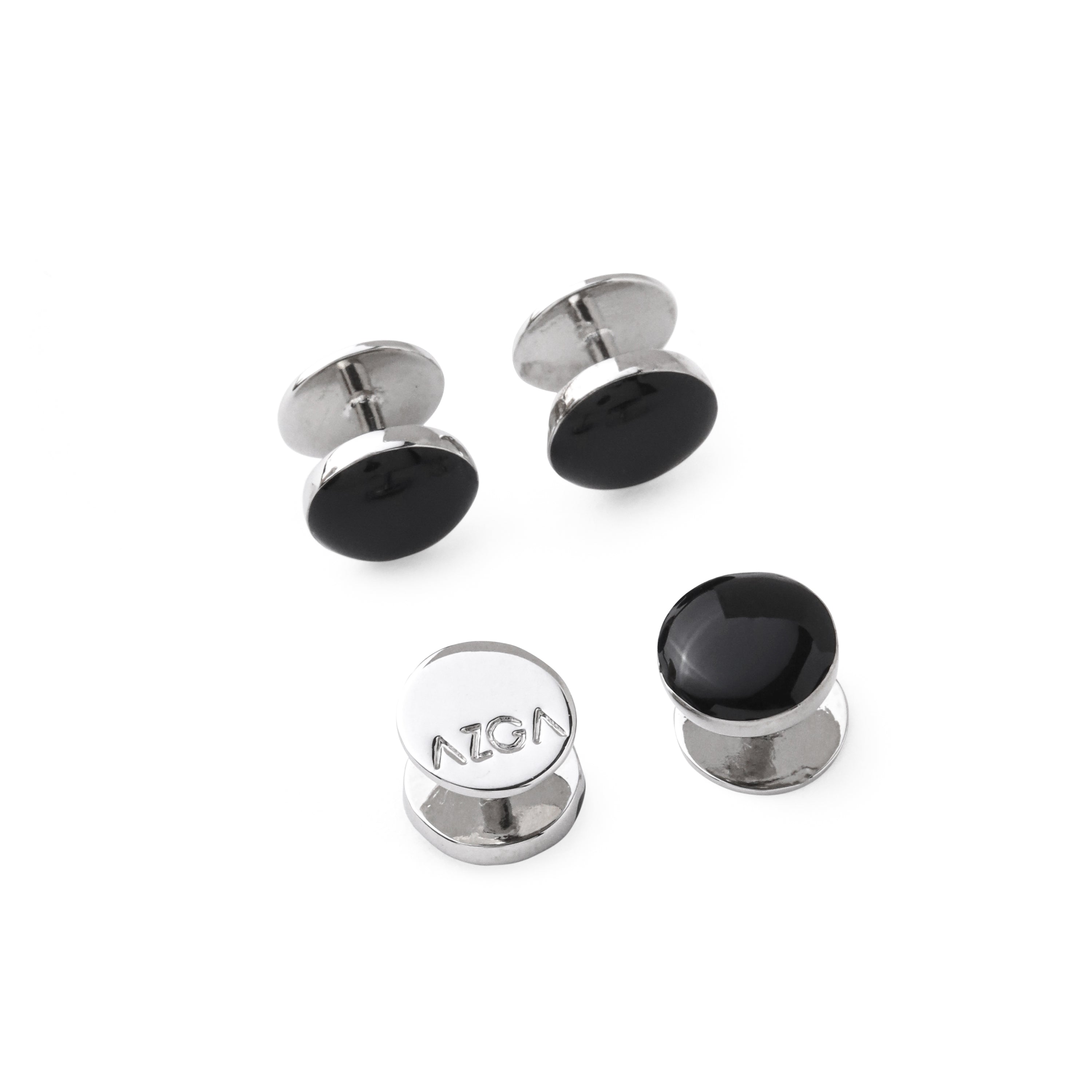 Classic Enamel Shirt Stud - Black (Set of 4)