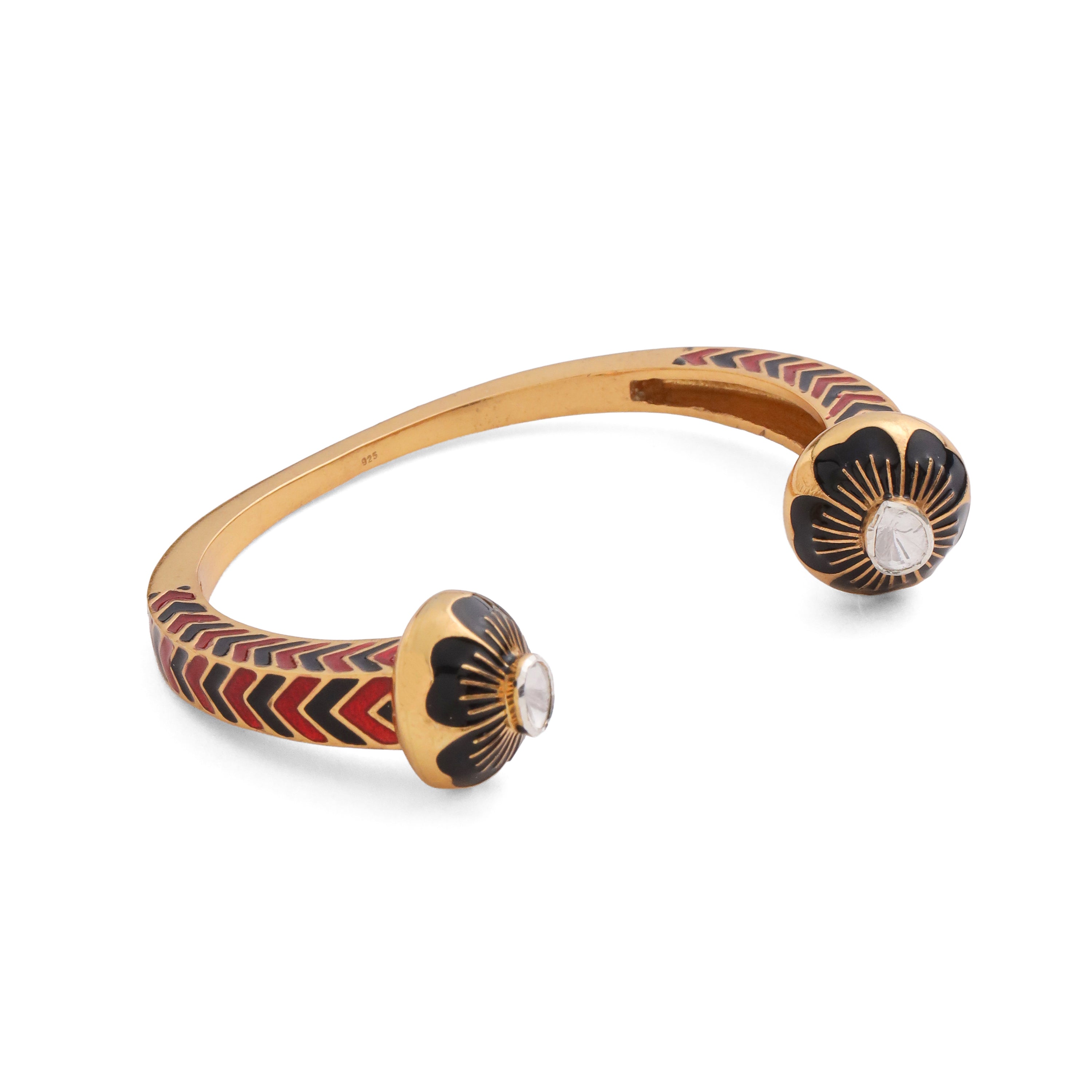 Palermo Dream Cuff - Barn Red & Charcoal