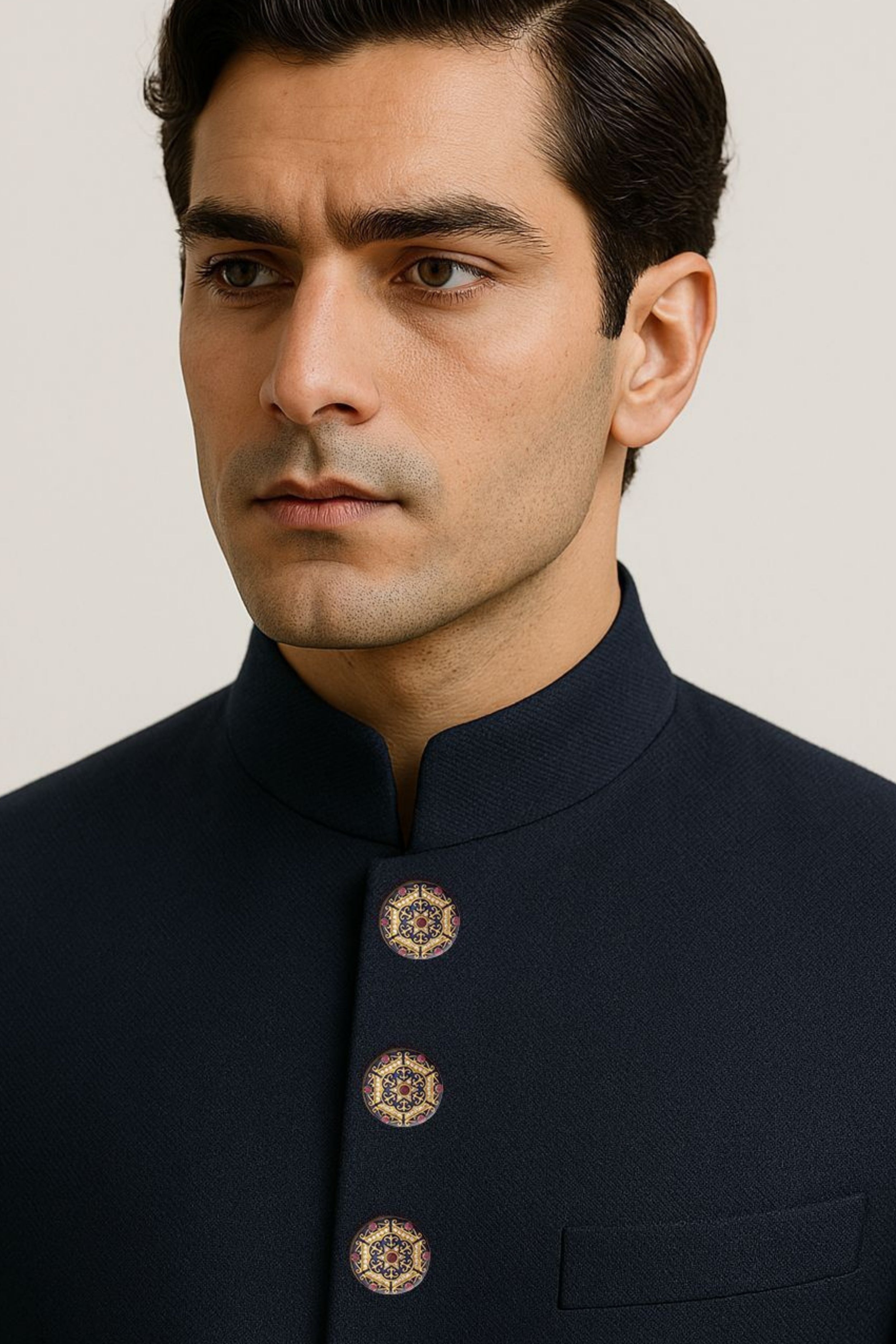 Rajputana Button - Blue (set of 7 big and 6 small)