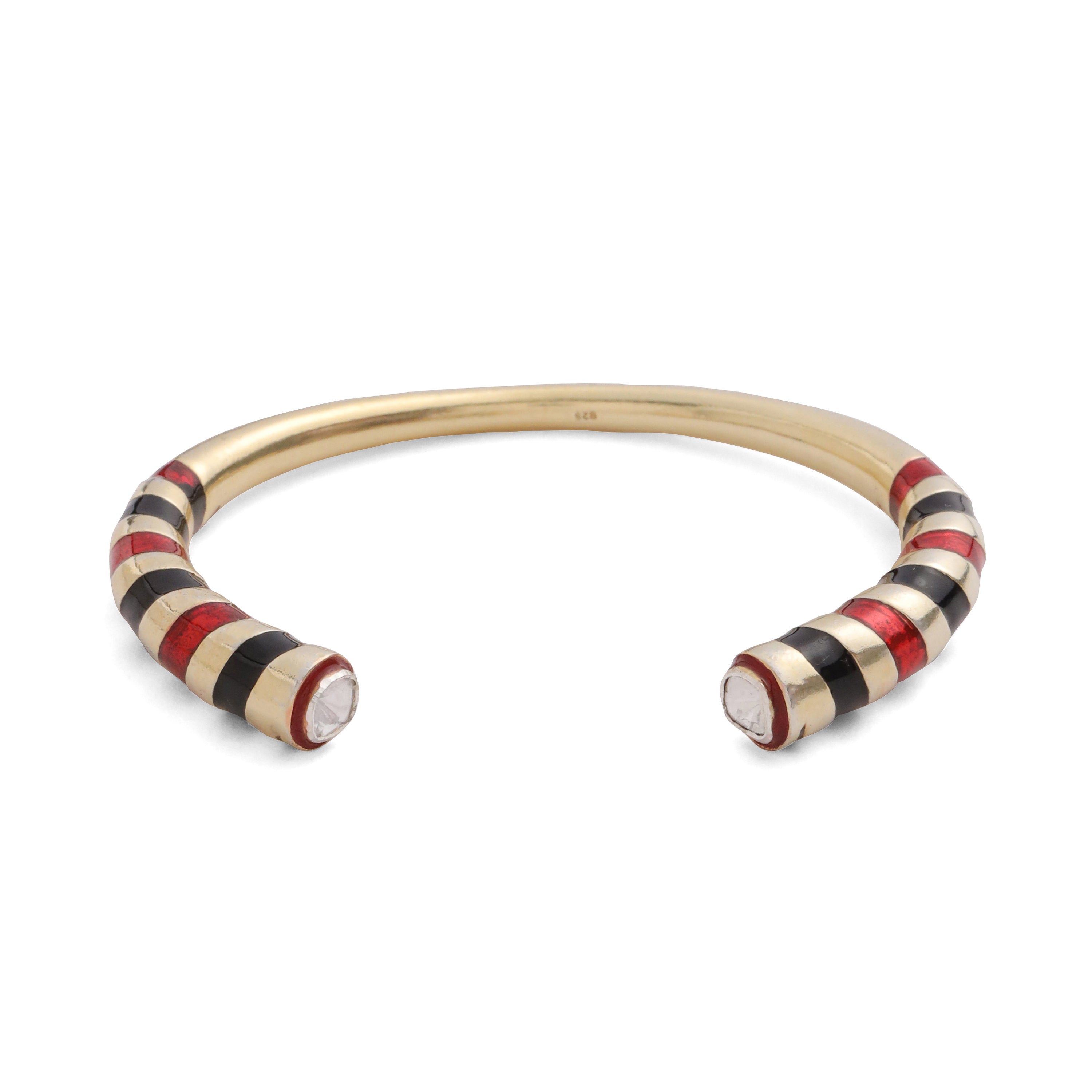 Palermo Dhari Cuff - Barn Red & Charcoal
