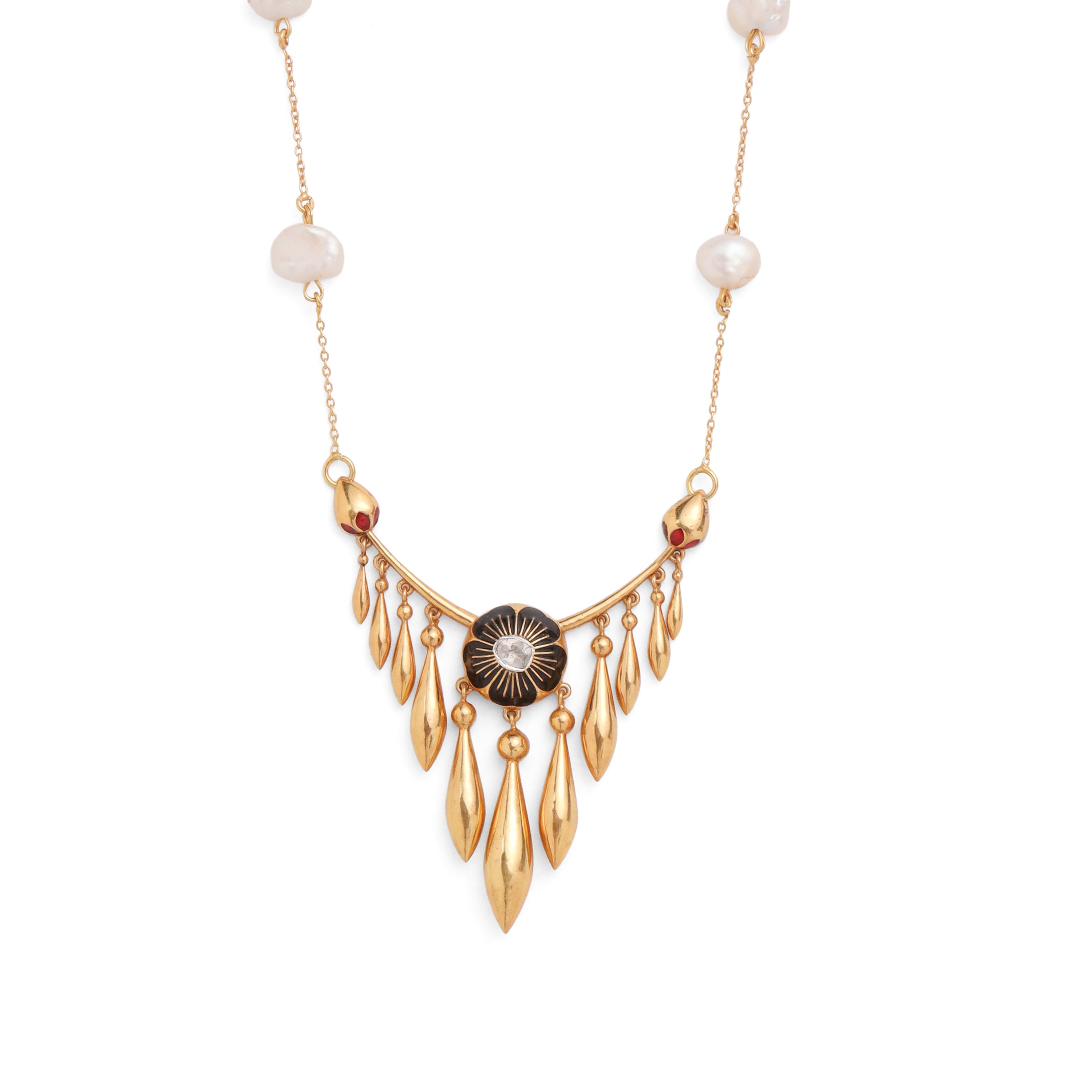 Palermo Dream Necklace - Charcoal & Barn Red