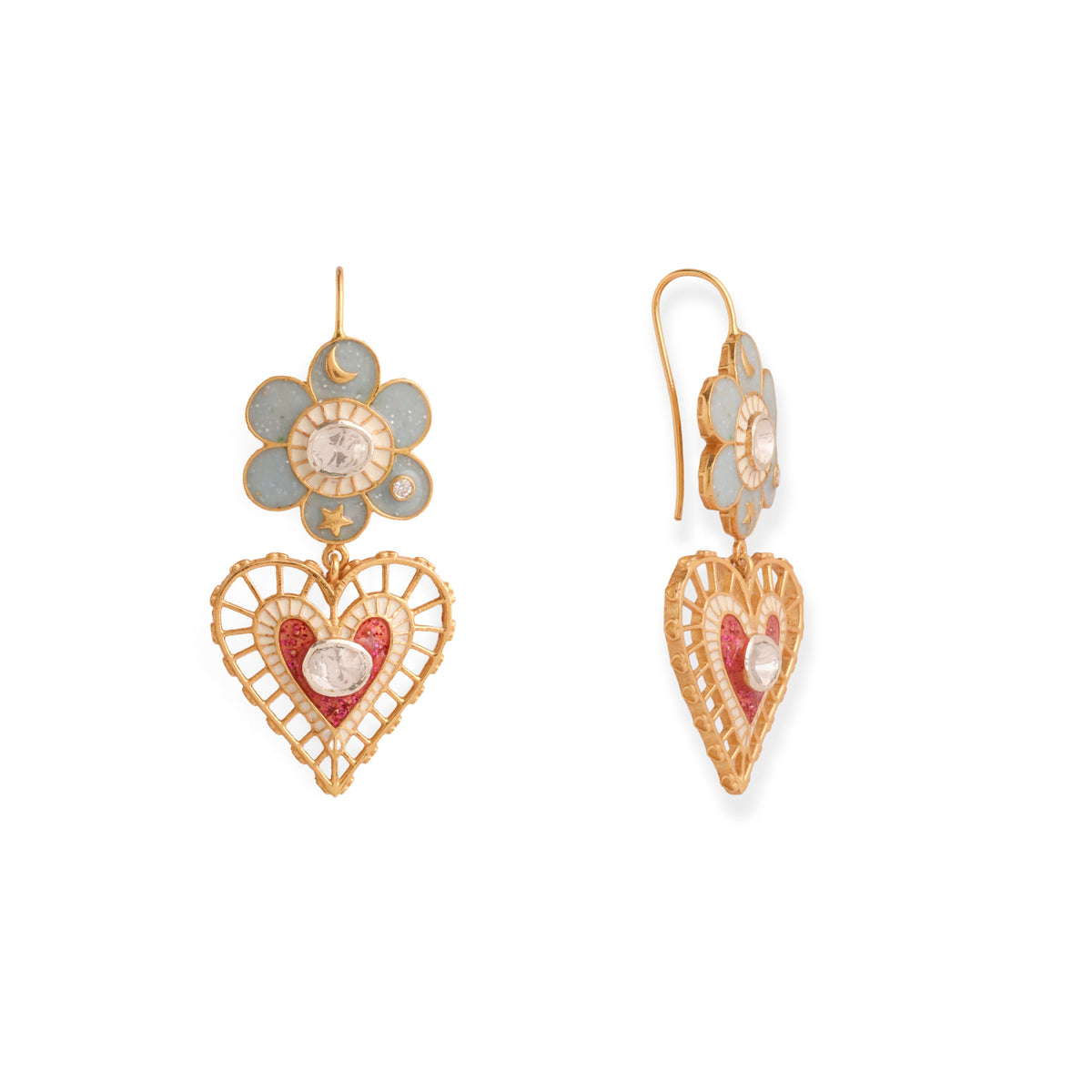 Pomelia Heart Dangling Earrings