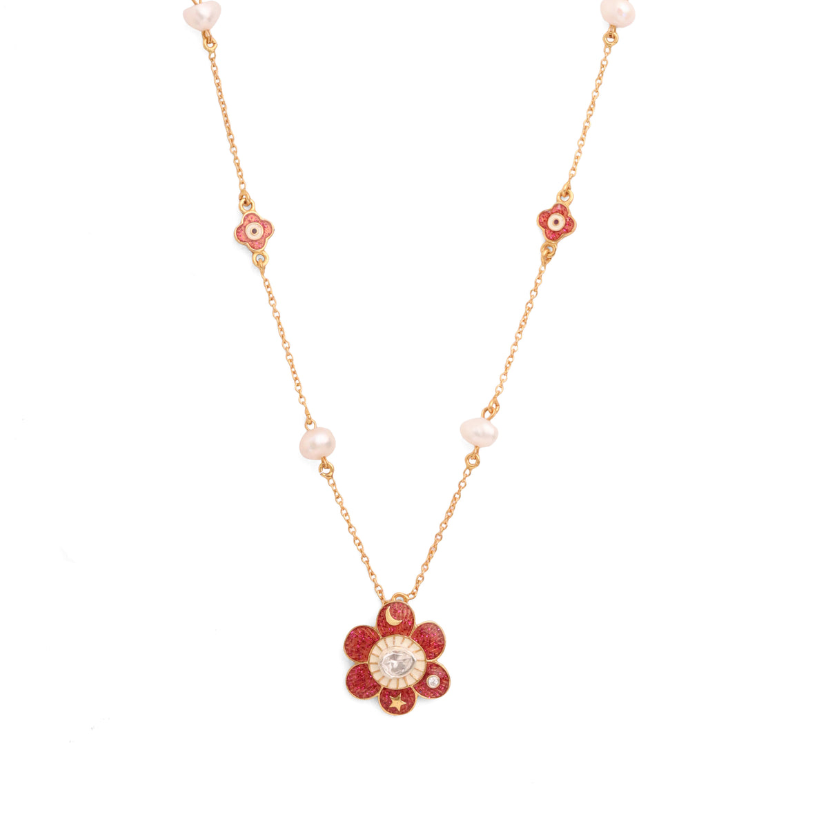 Pomelia Chand Sitara Classic Neck chain - Pink