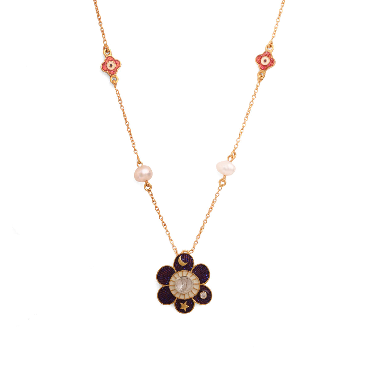 Pomelia Chand Sitara Classic Neck chain - Purple