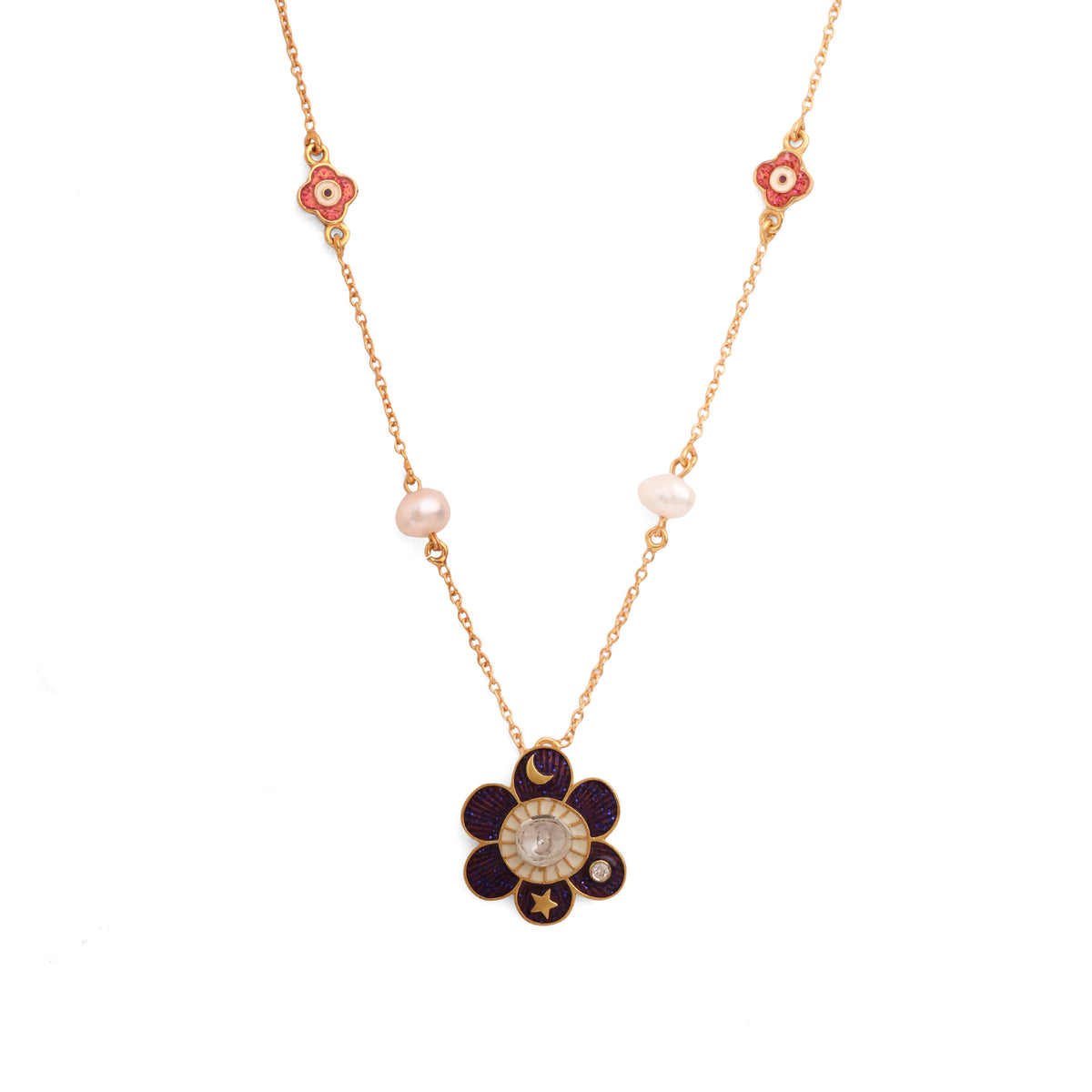 Pomelia Chand Sitara Classic Neck chain - Purple