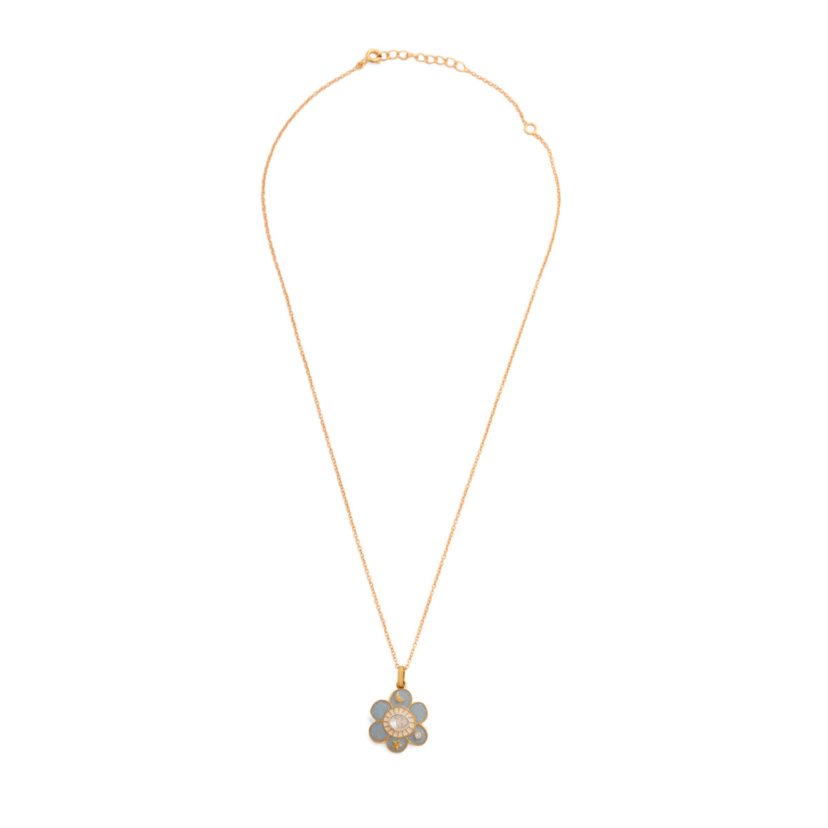 Pomelia Chand Sitara Neck chain - Sky Blue