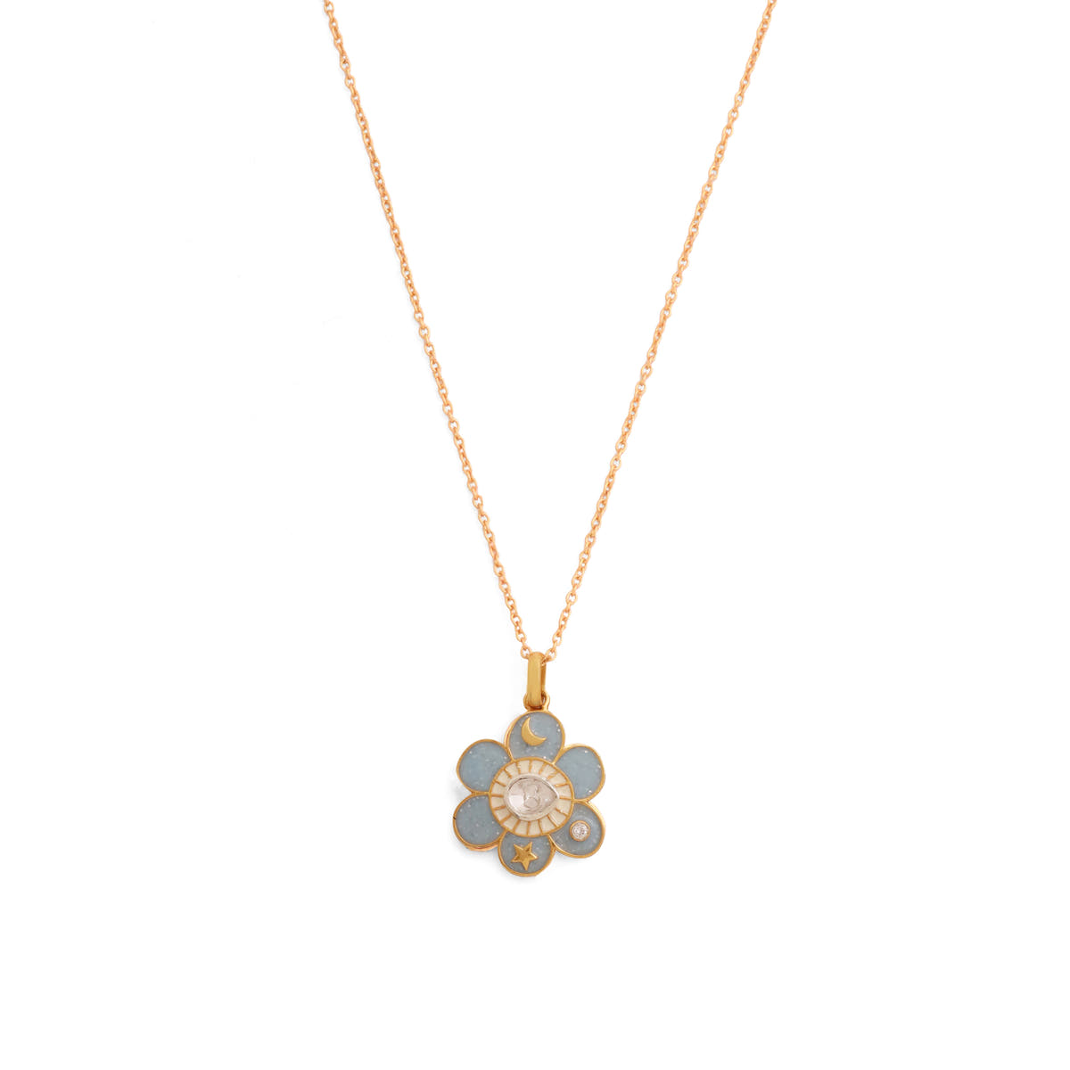 Pomelia Chand Sitara Neck chain - Sky Blue