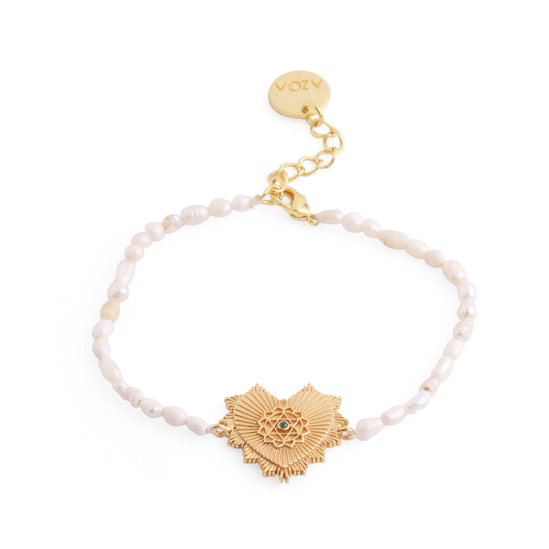 HEART CHAKRA PEARL BRACELET