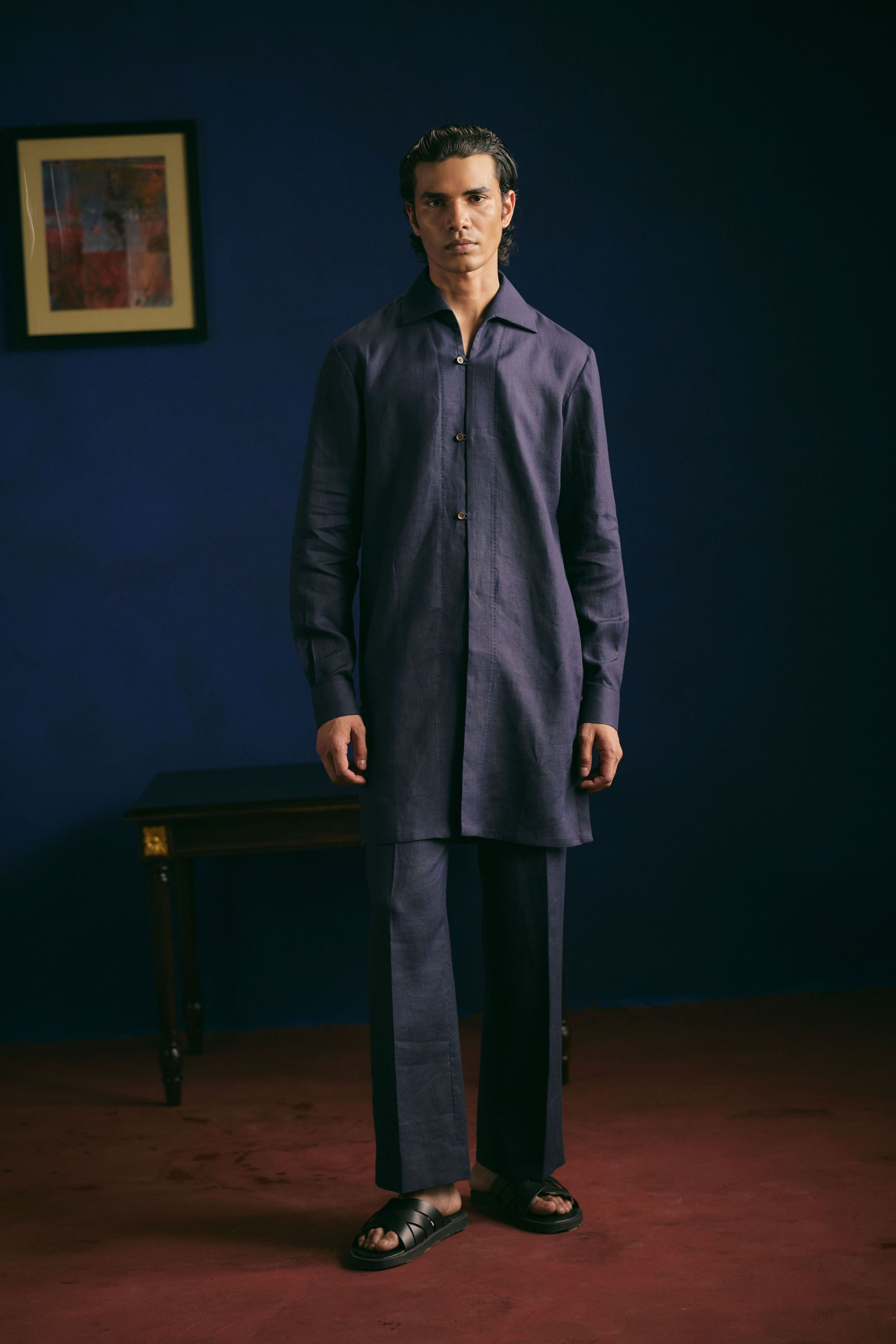 Resort Kurta Set - Navy