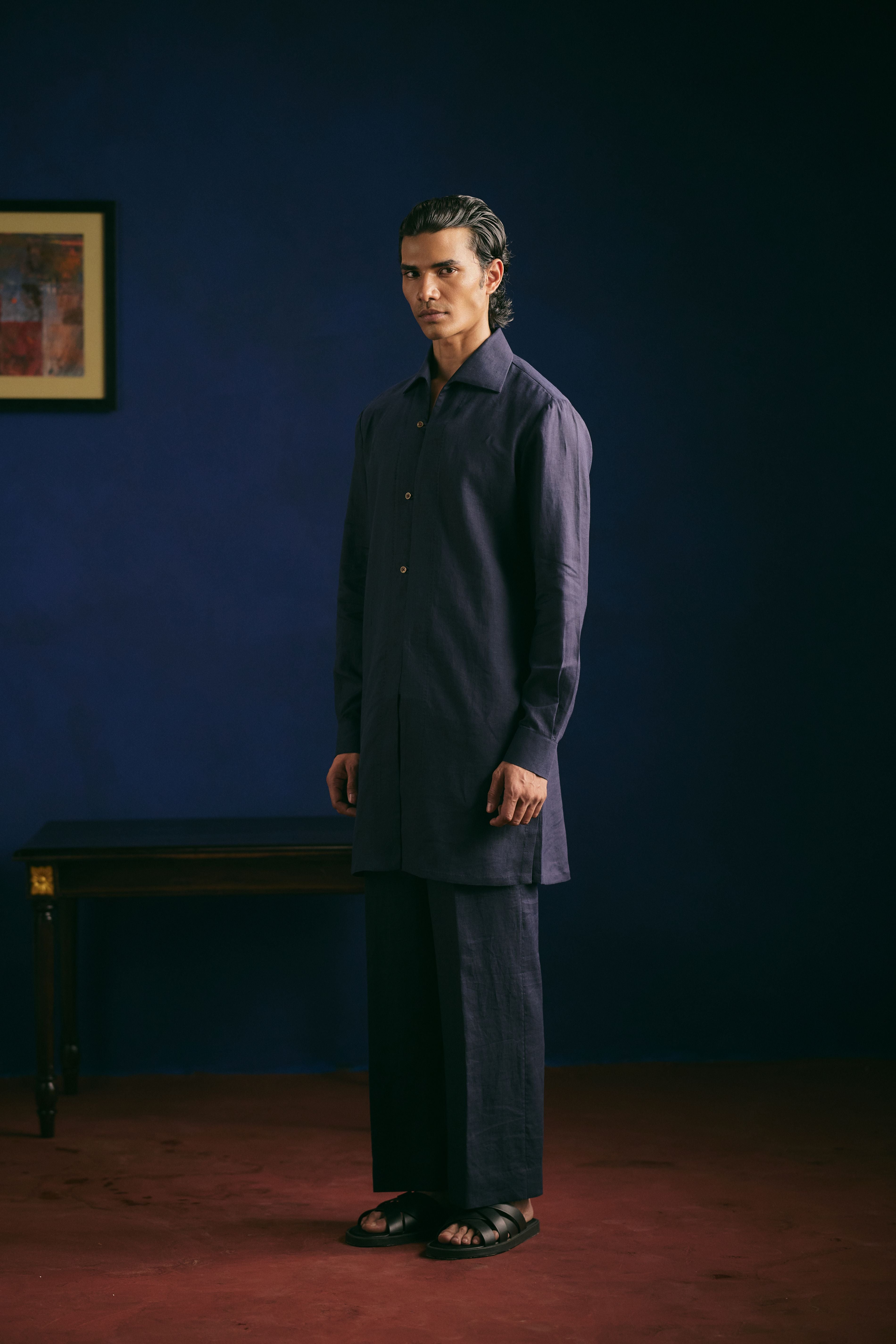 Resort Kurta Set - Navy