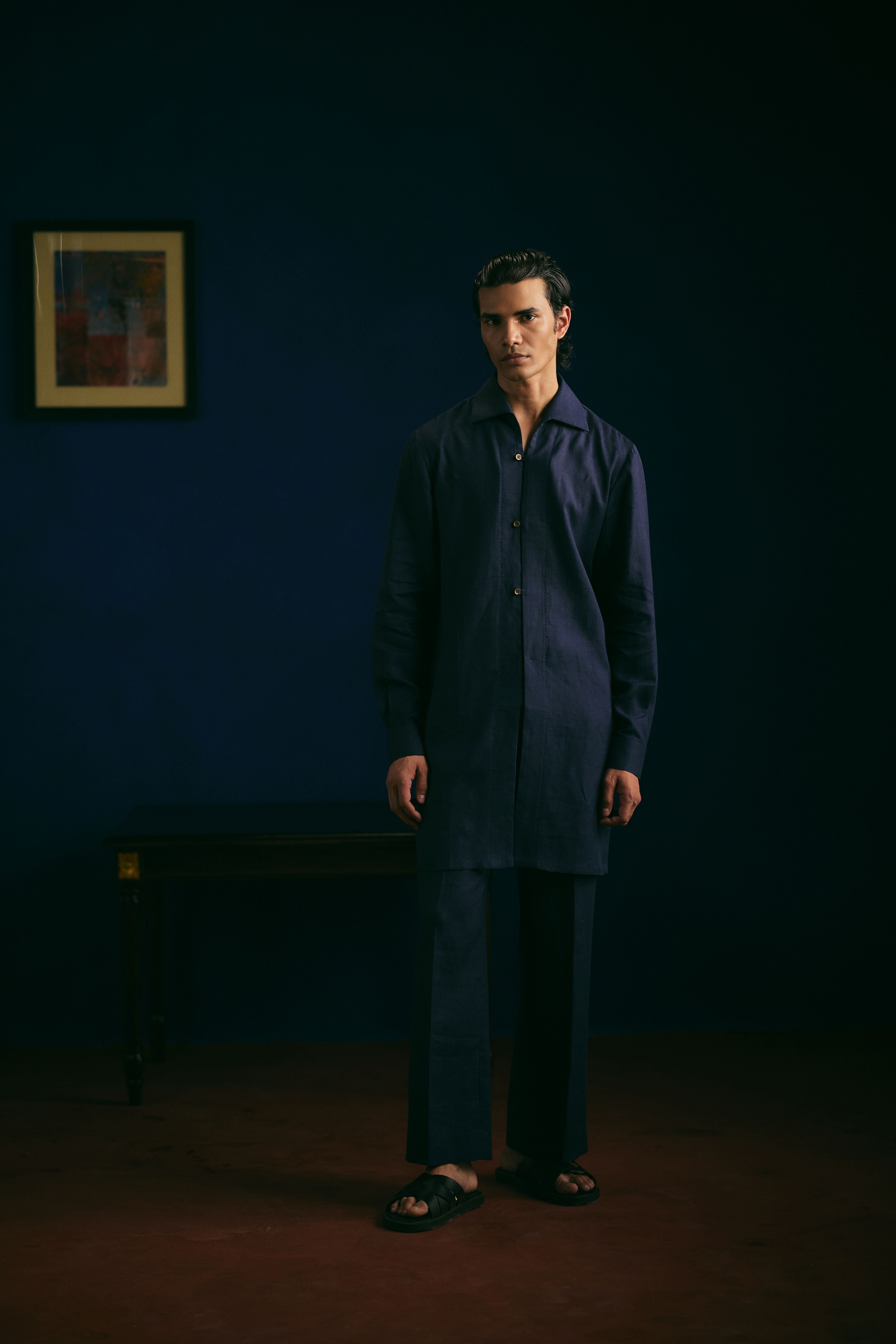Resort Kurta Set - Navy