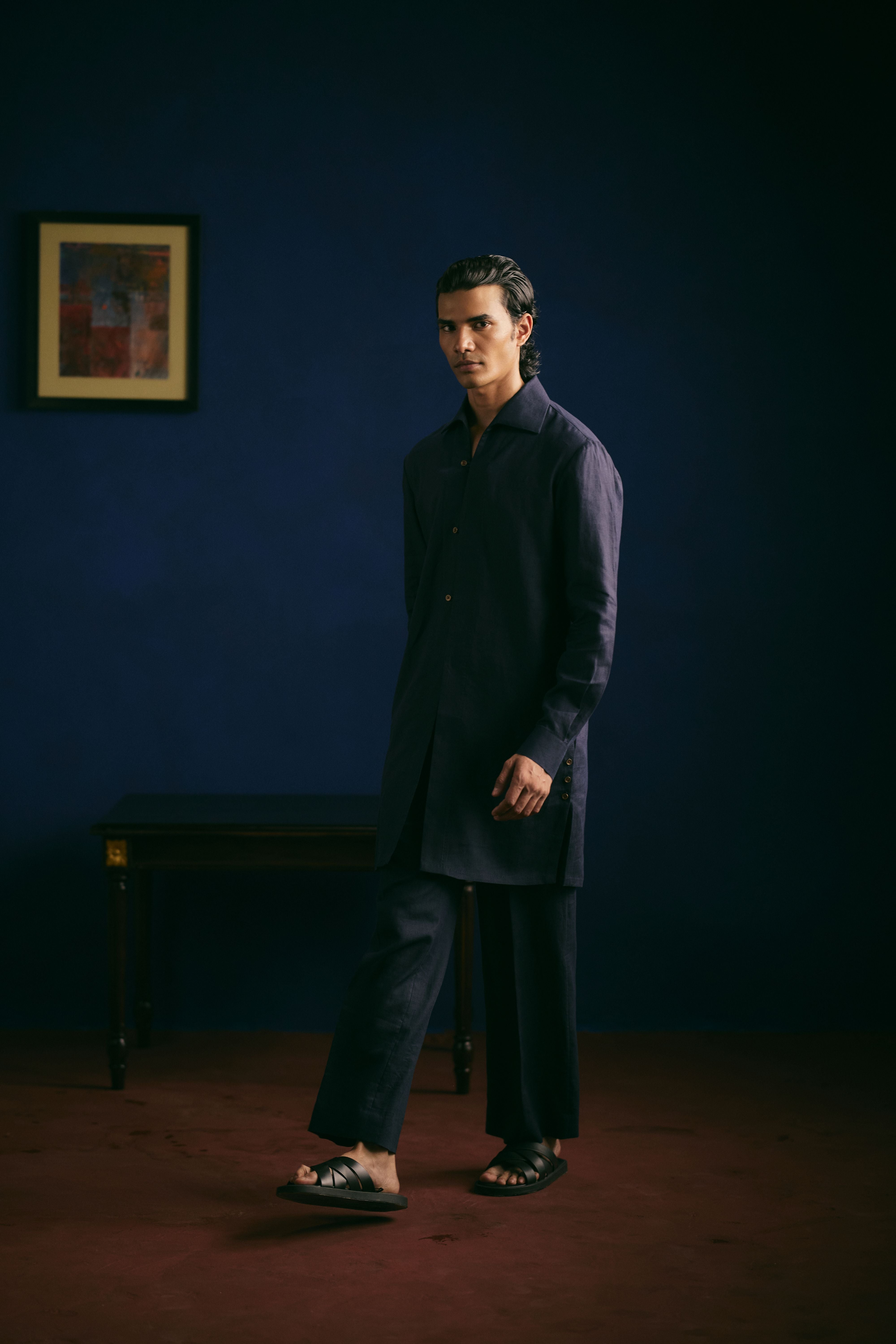 Resort Kurta Set - Navy