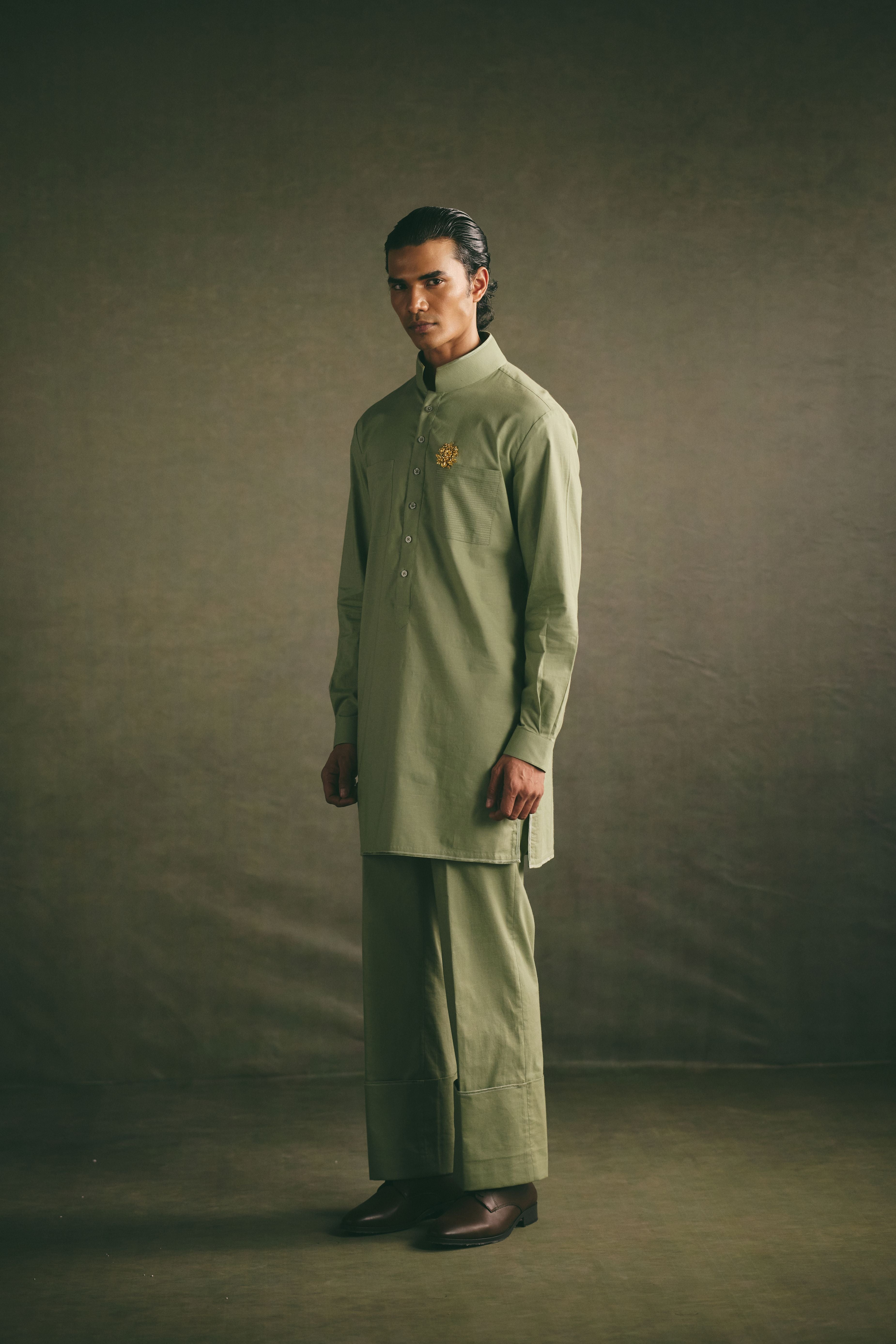 Classic Kurta Set - Sage Green