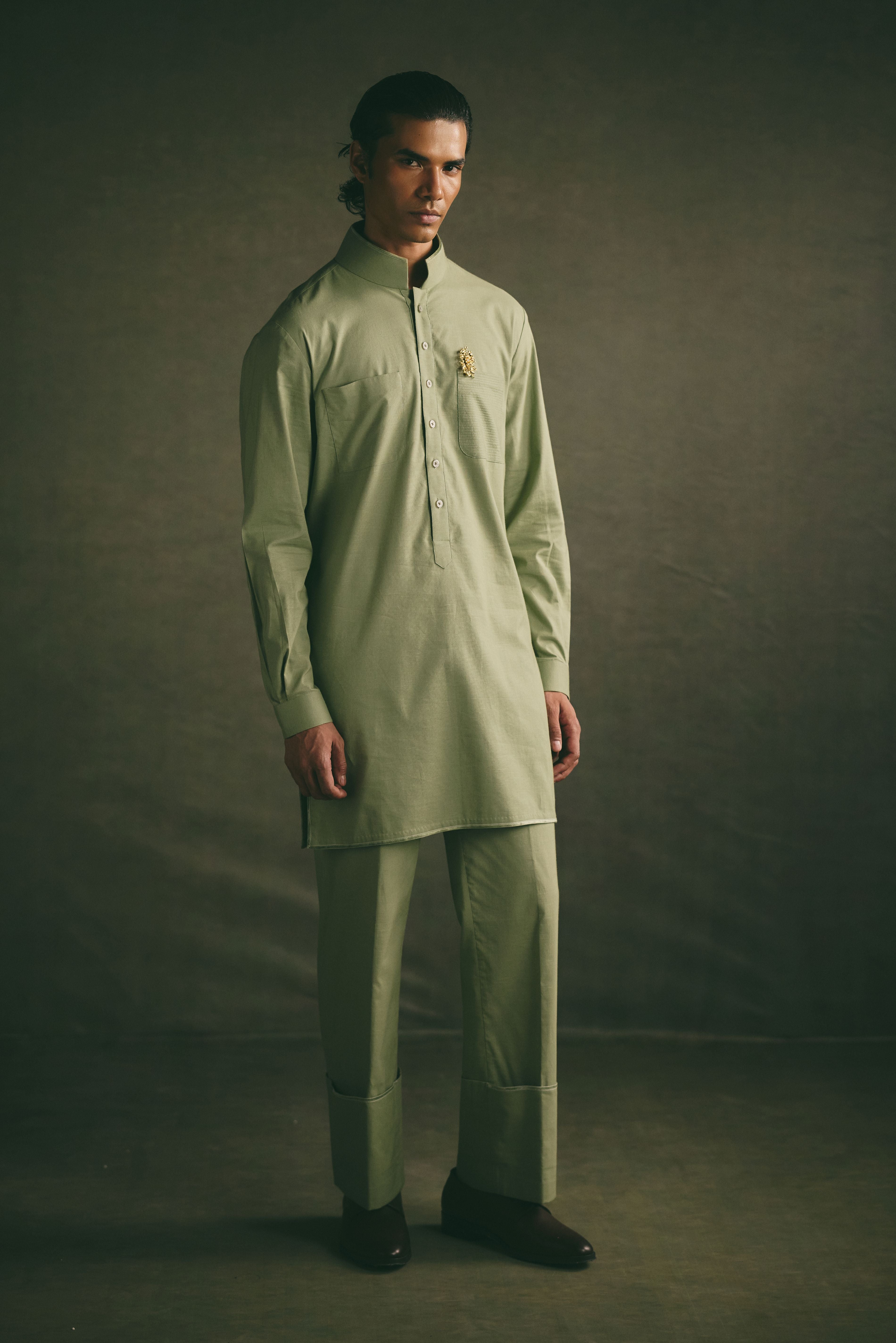 Classic Kurta Set - Sage Green