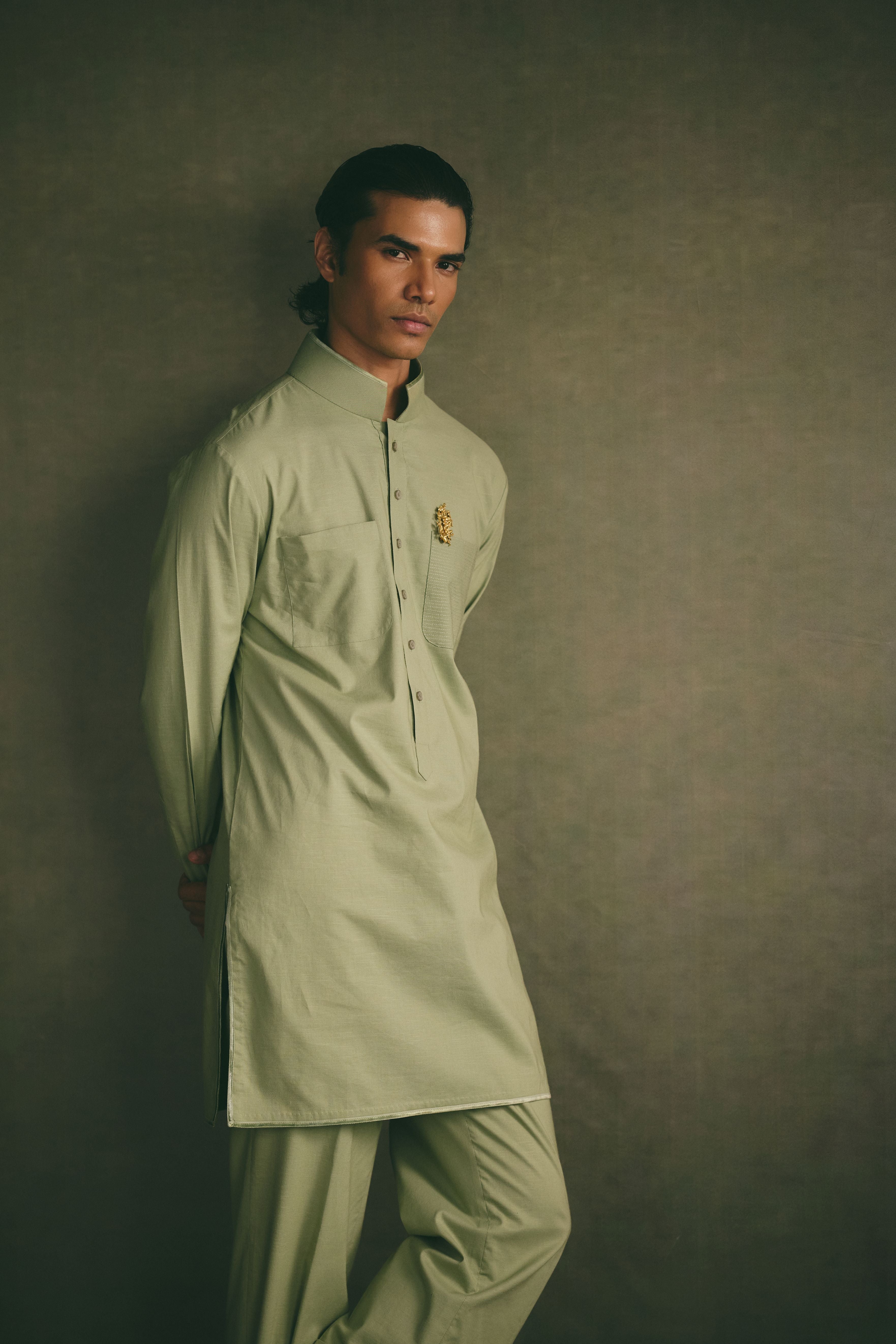 Classic Kurta Set - Sage Green