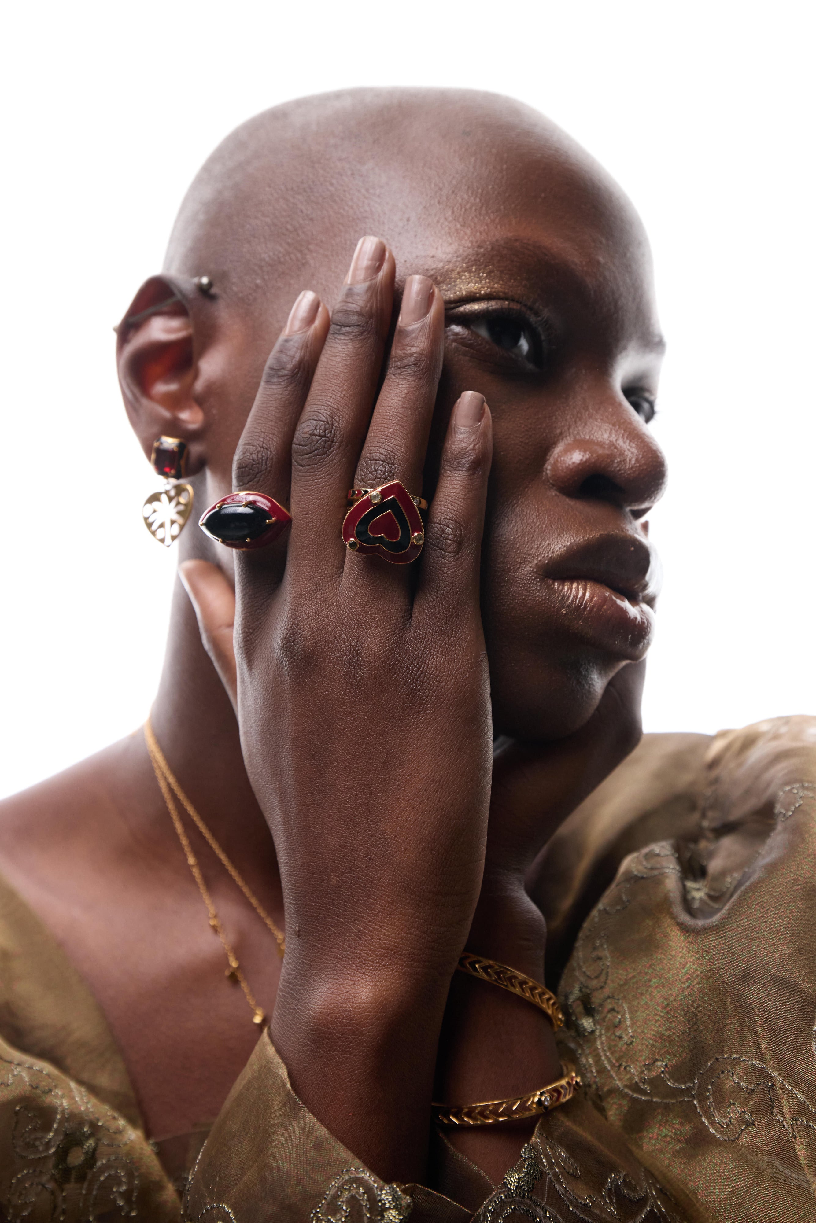Heart Palma Ring - Marsala & Black