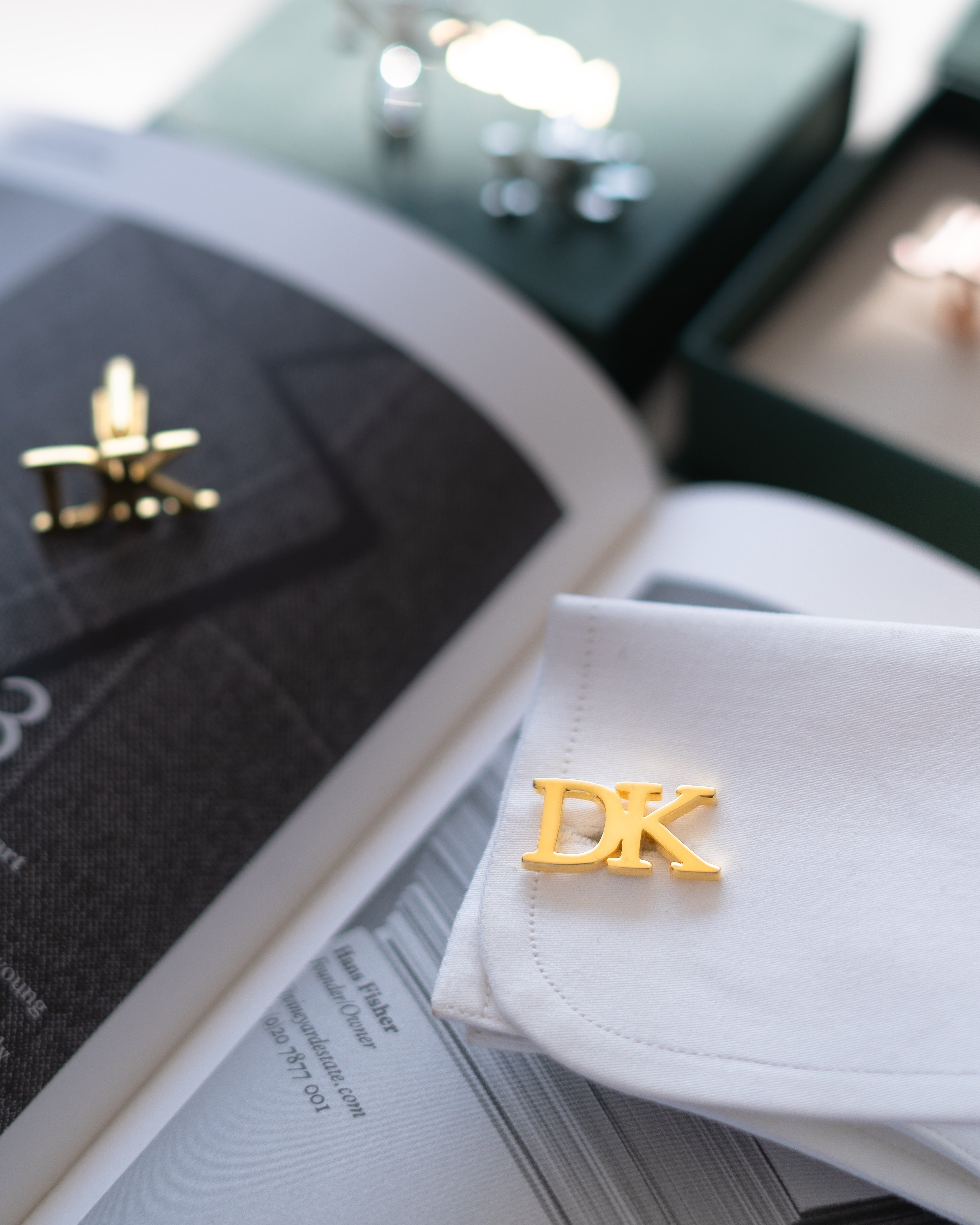 Double Initial Cufflinks with engraving
