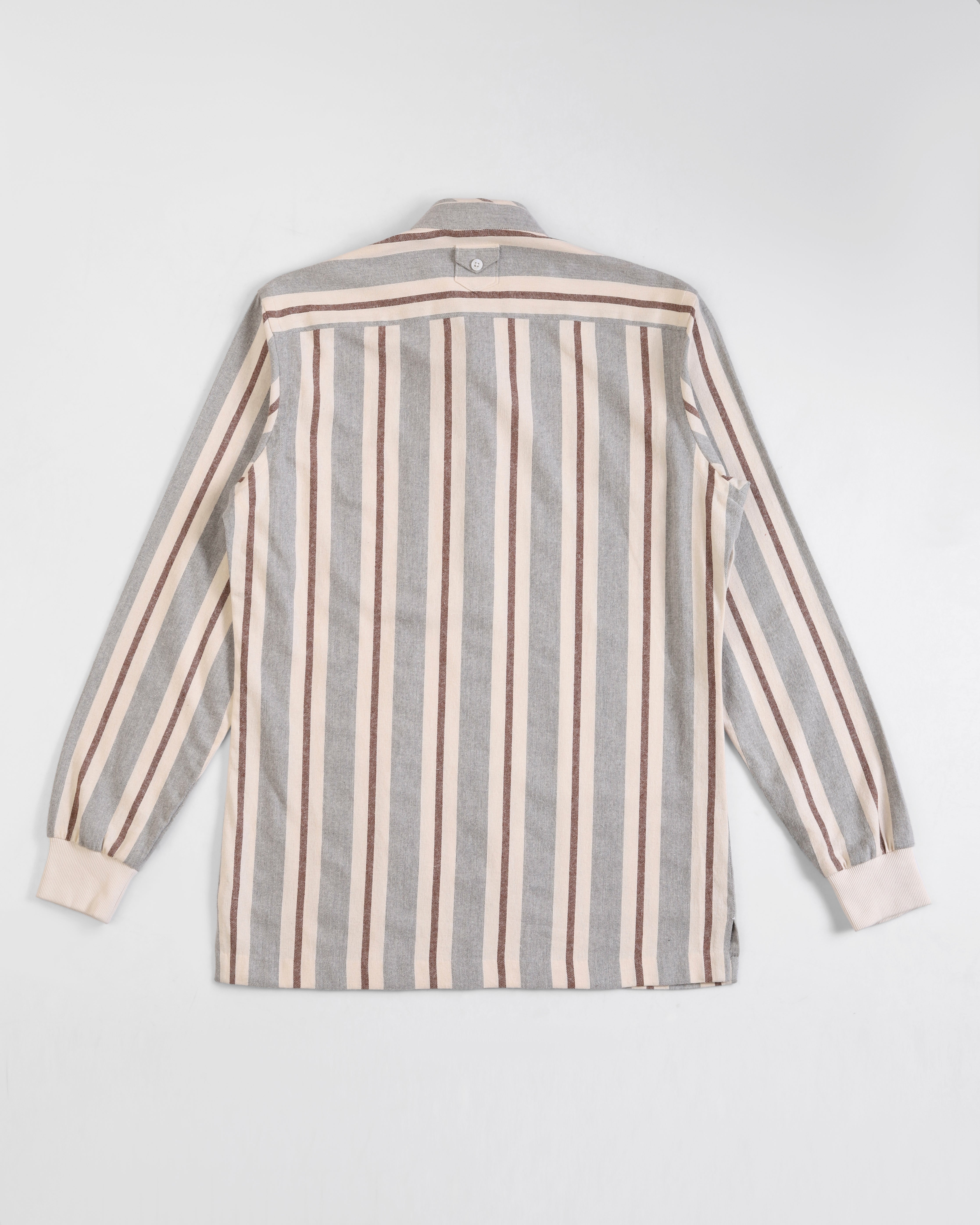 Daily Luxe Brushed Cotton Stripe Shirt - Light Grey
