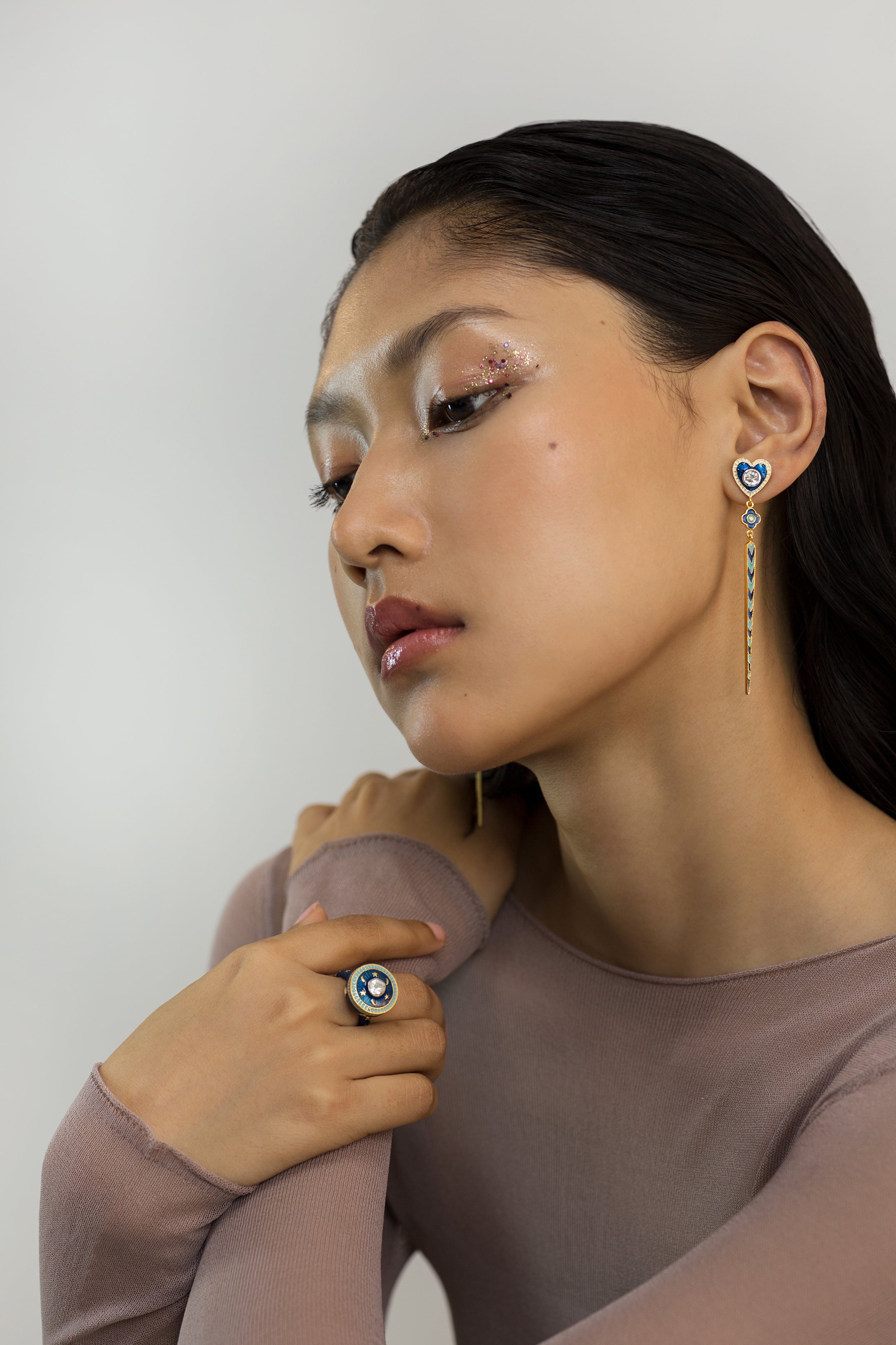 Chand Sitara Hamsa Polki Ring