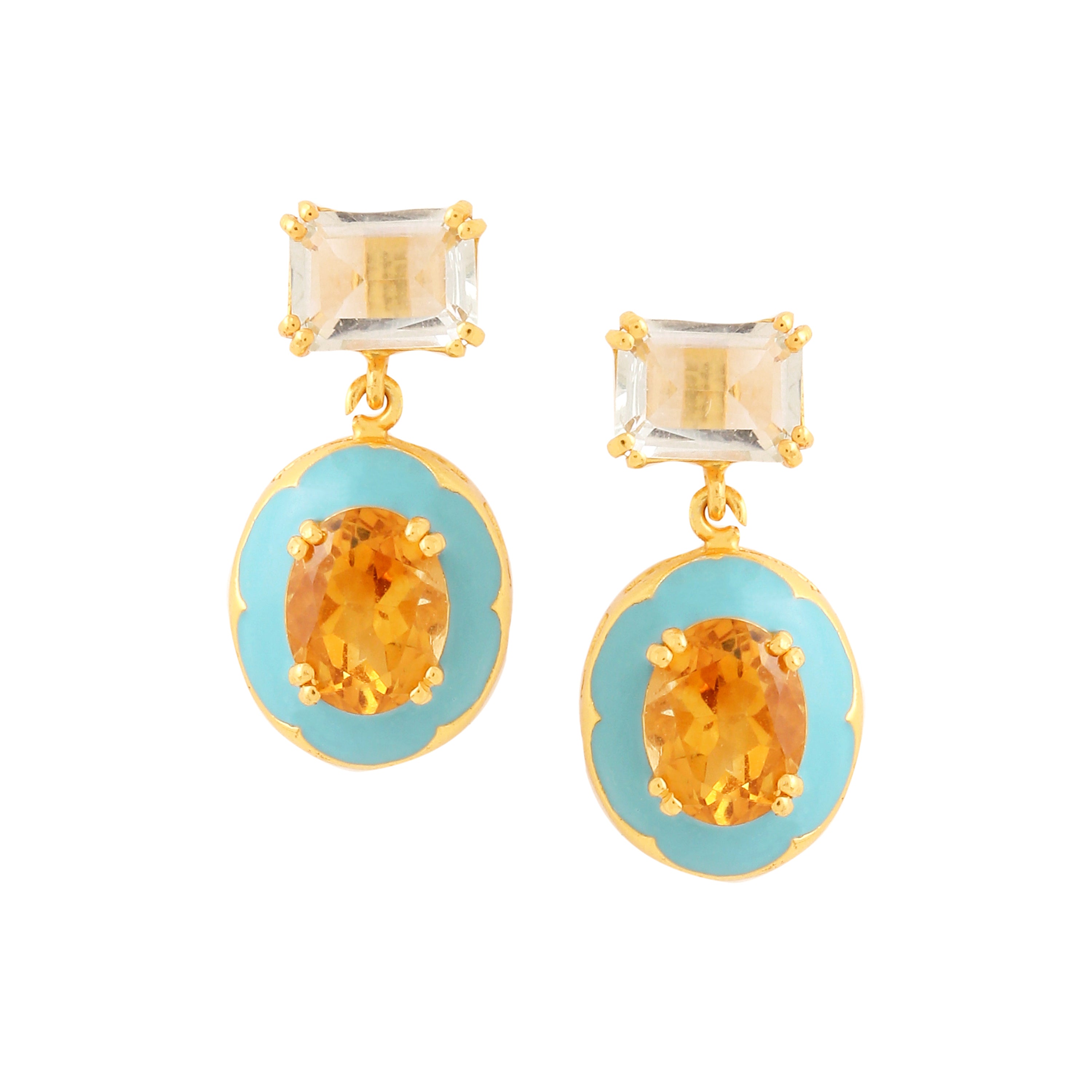 Ferro Oval earrings - Marine Blue