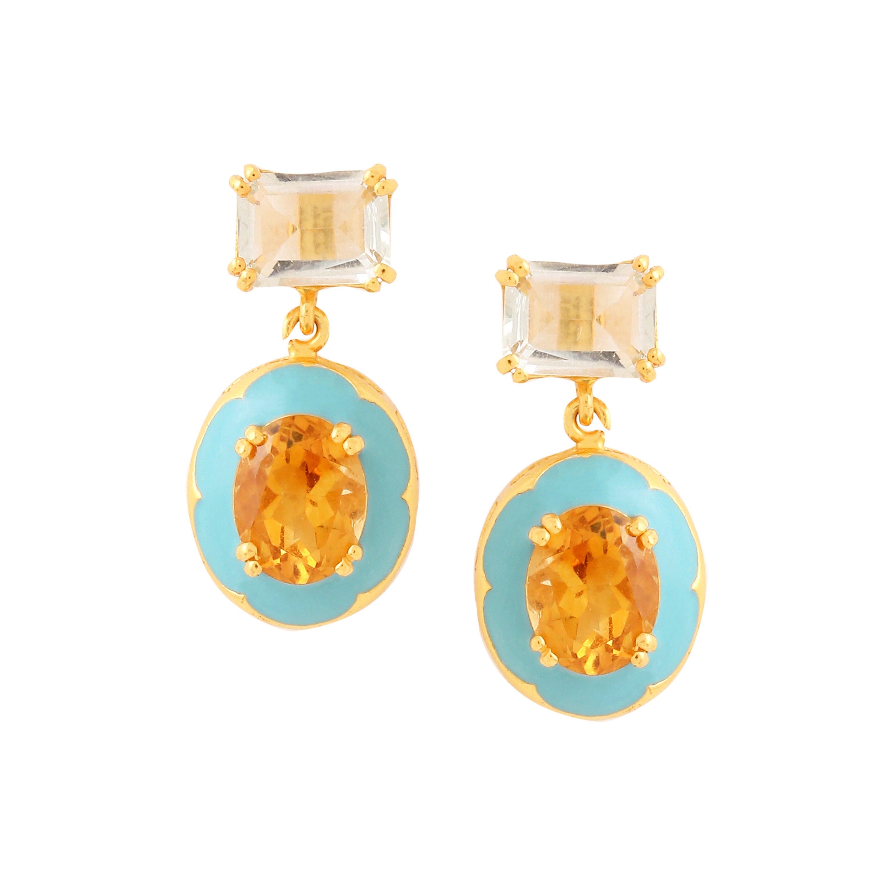 Ferro Oval earrings - Marine Blue