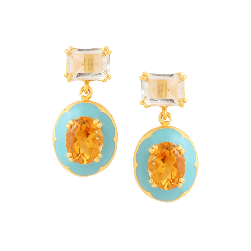 Ferro Oval earrings - Marine Blue