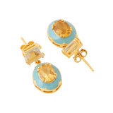 Ferro Oval earrings - Marine Blue