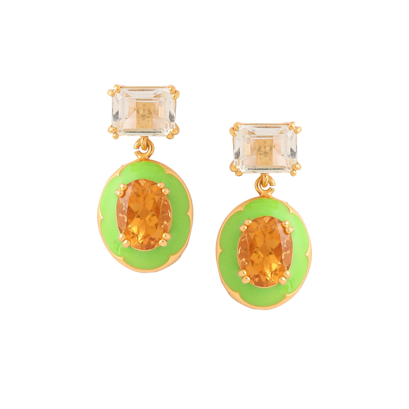 Ferro Oval Earrings - Lawn green