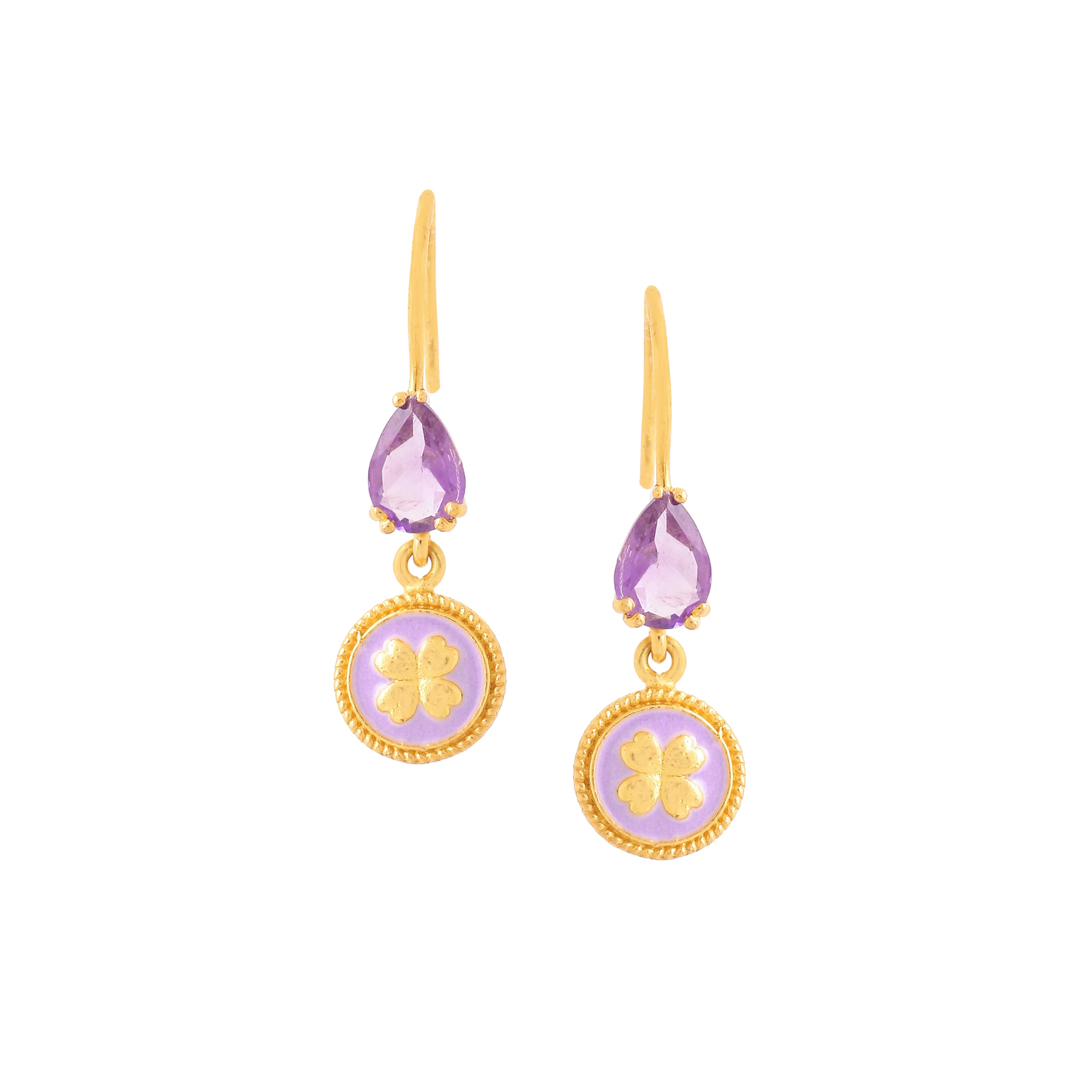 Peony clover mini earrings