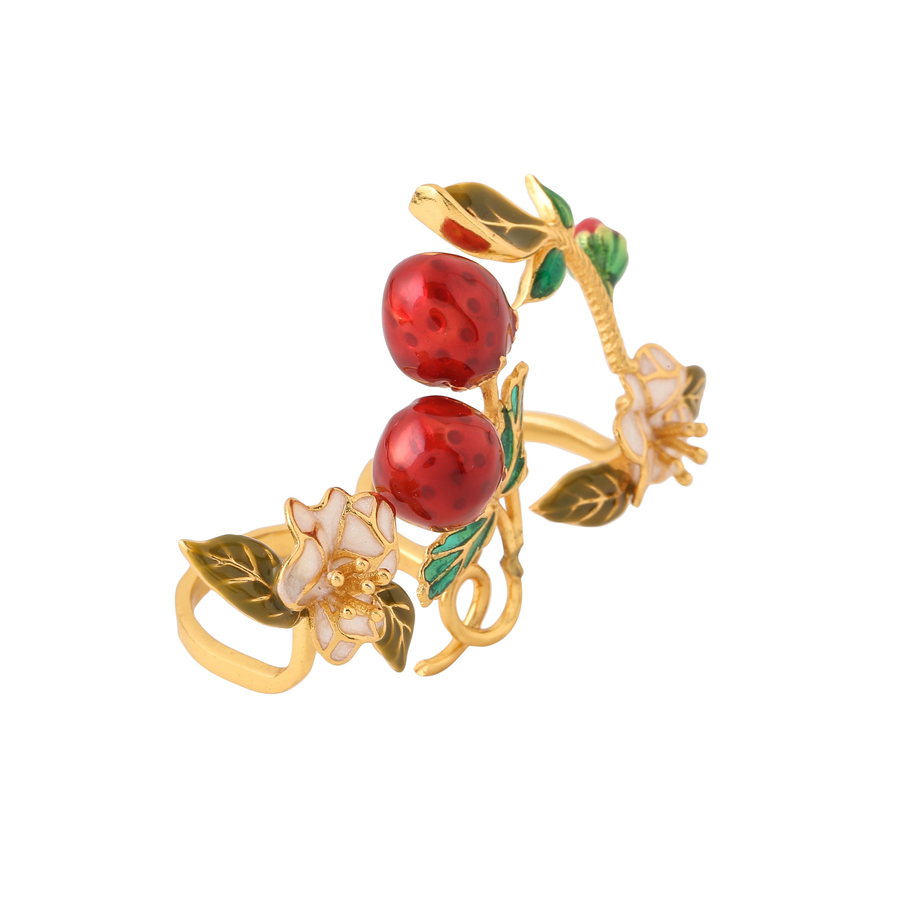 Strawberry Double finger ring