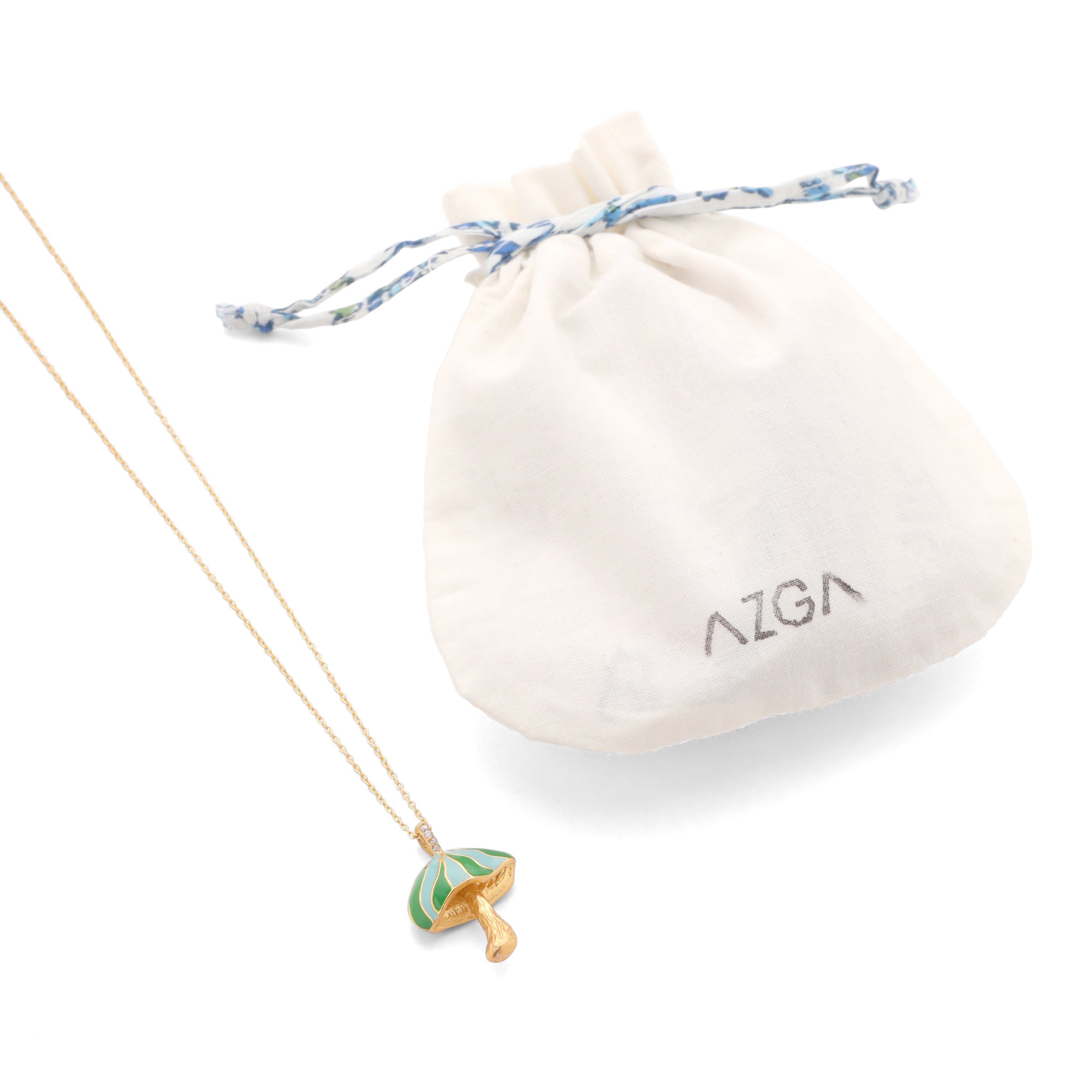 Mushroon Necklace - Green & Turquoise