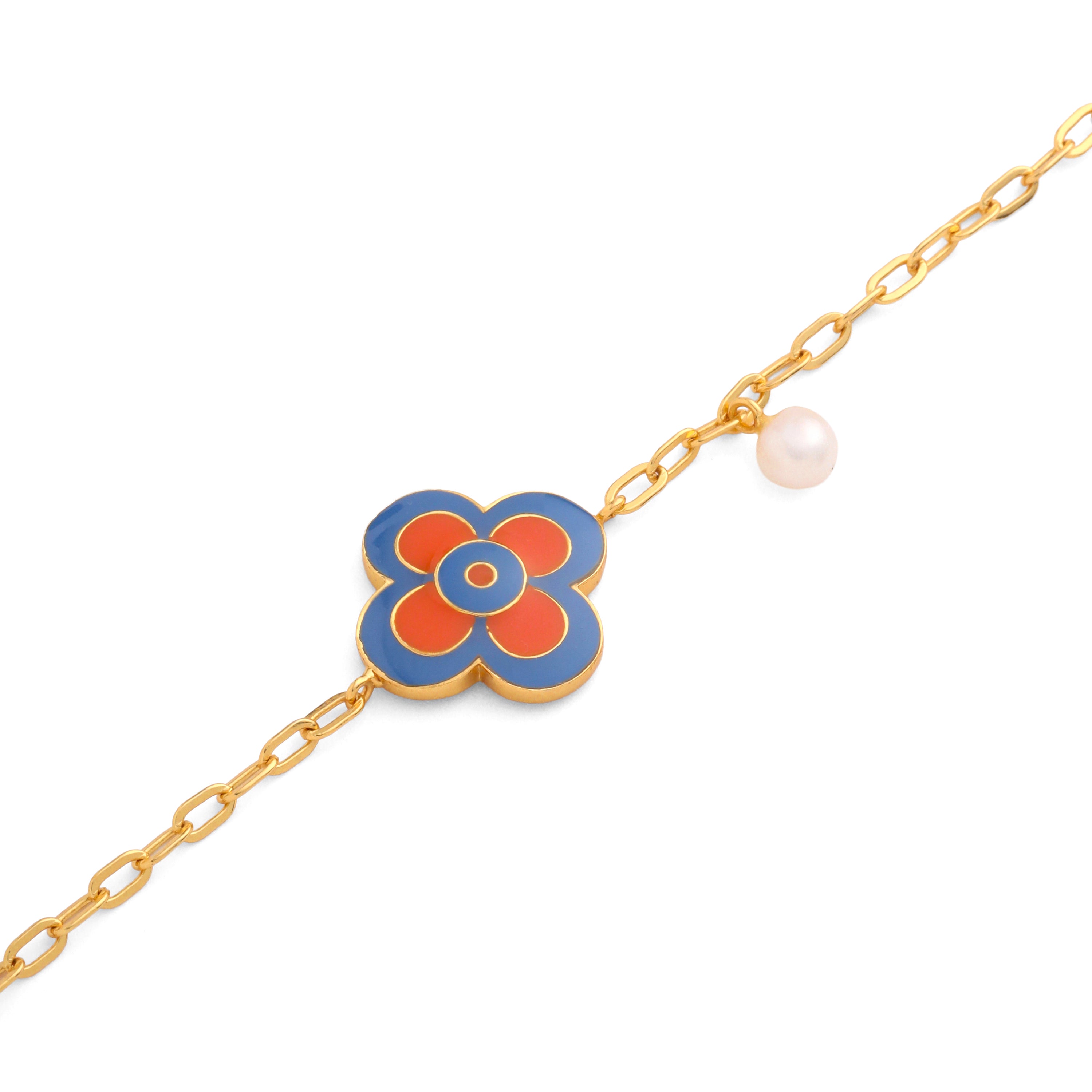 Le Flore Bracelet - Tangerine & Blue