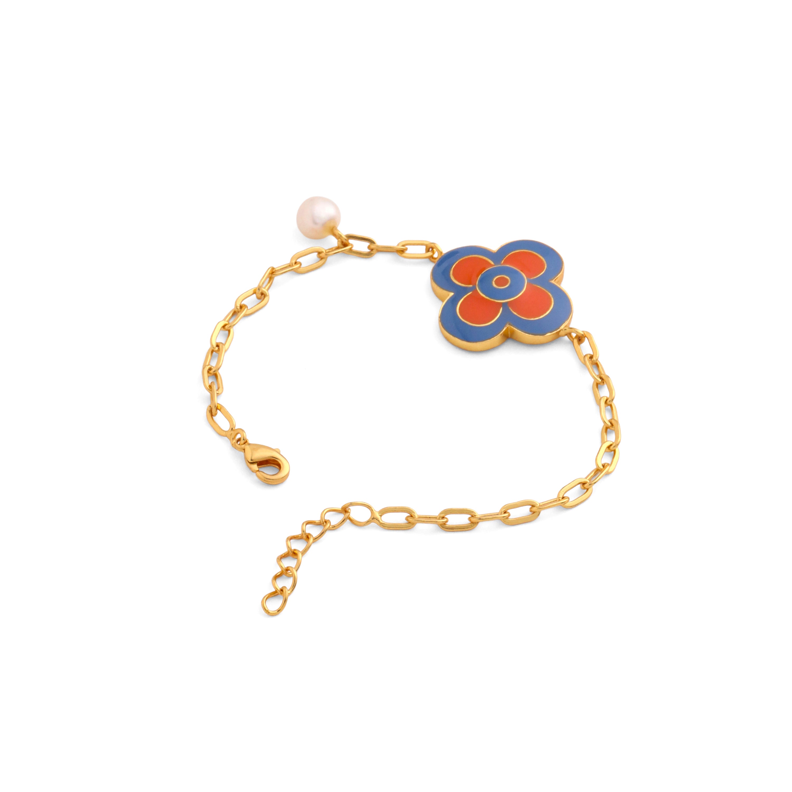 Le Flore Bracelet - Tangerine & Blue