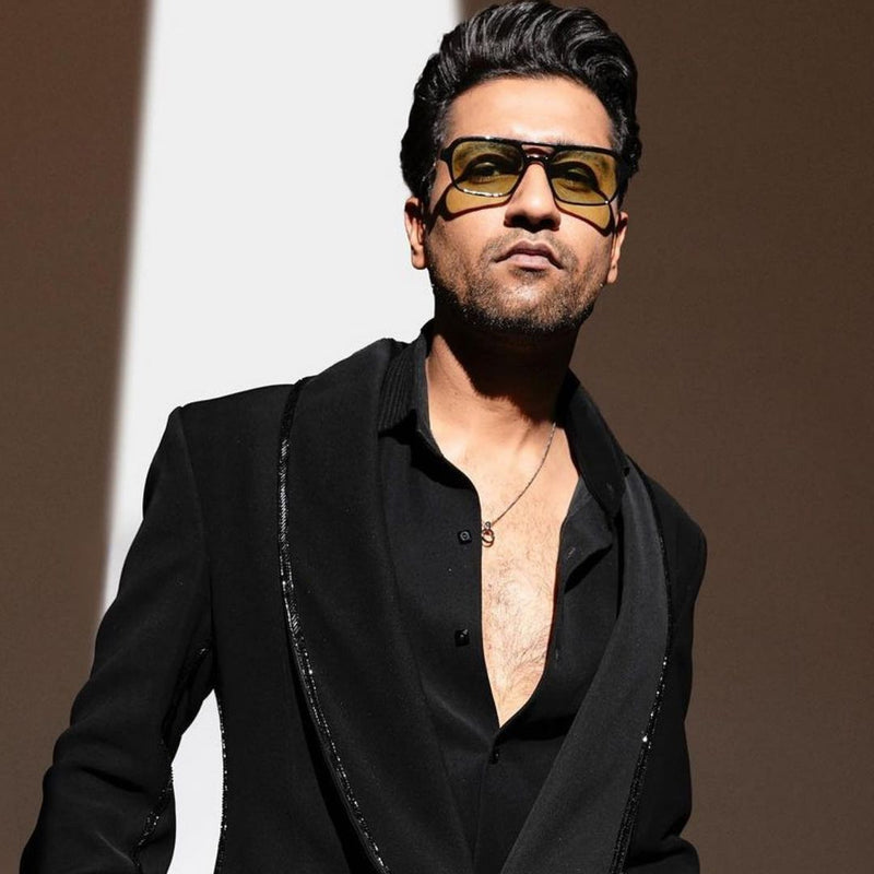 Vicky Kaushal in our Roman Numerals Pendant Neck Chain  Handcrafted by in-house artisans at AZGA. The roman numeral pendant with chain is an addition to your classic and chic collection of accessories.