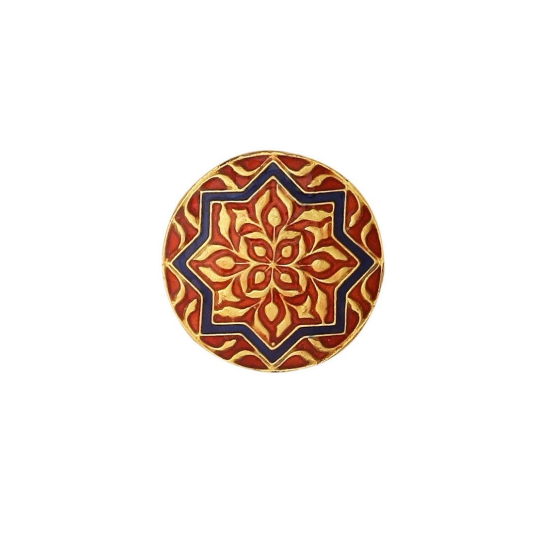 Regal Mughal Button - Maroon & Blue (set of 7 big and 6 small)