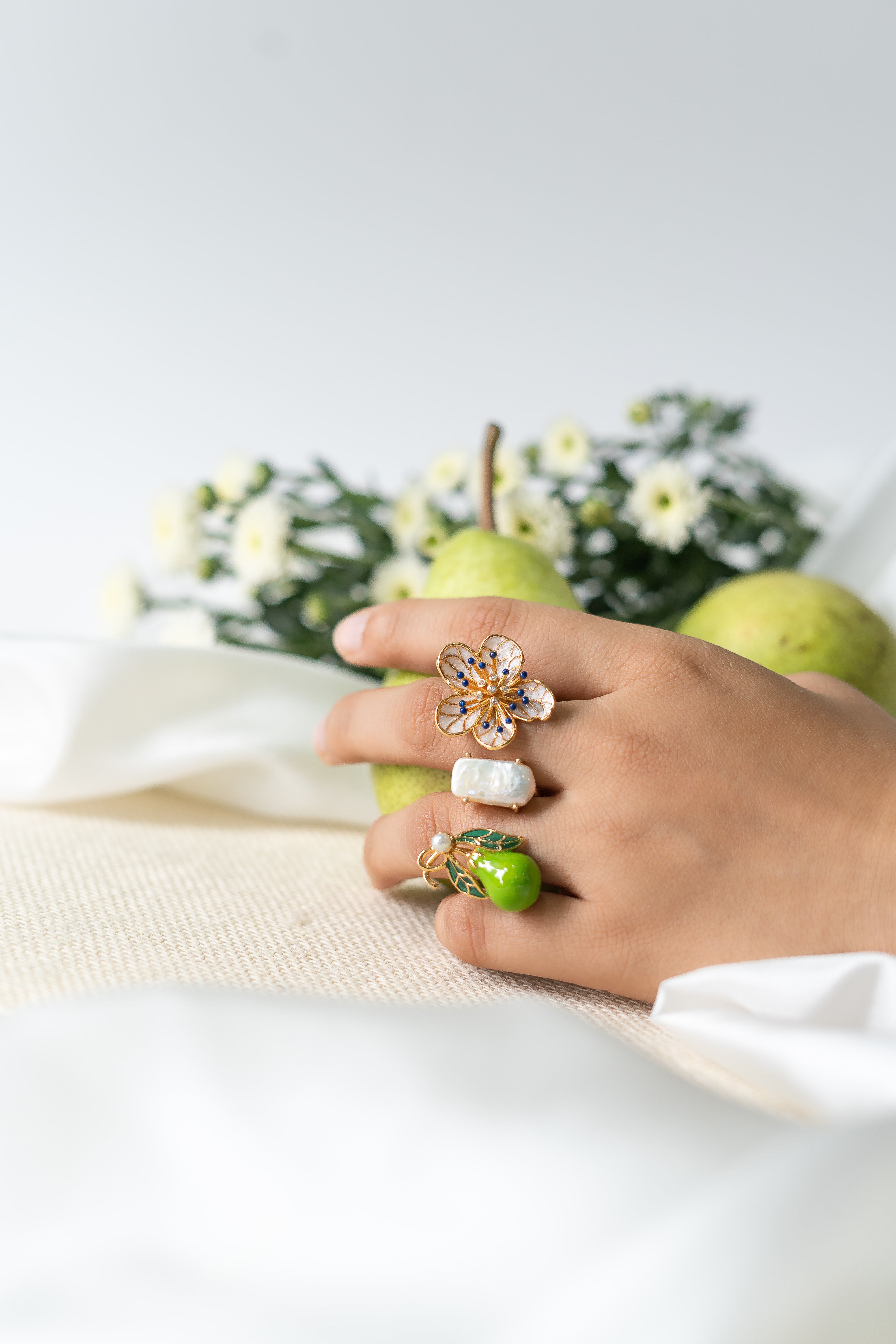 Pear Blossom Double Ring