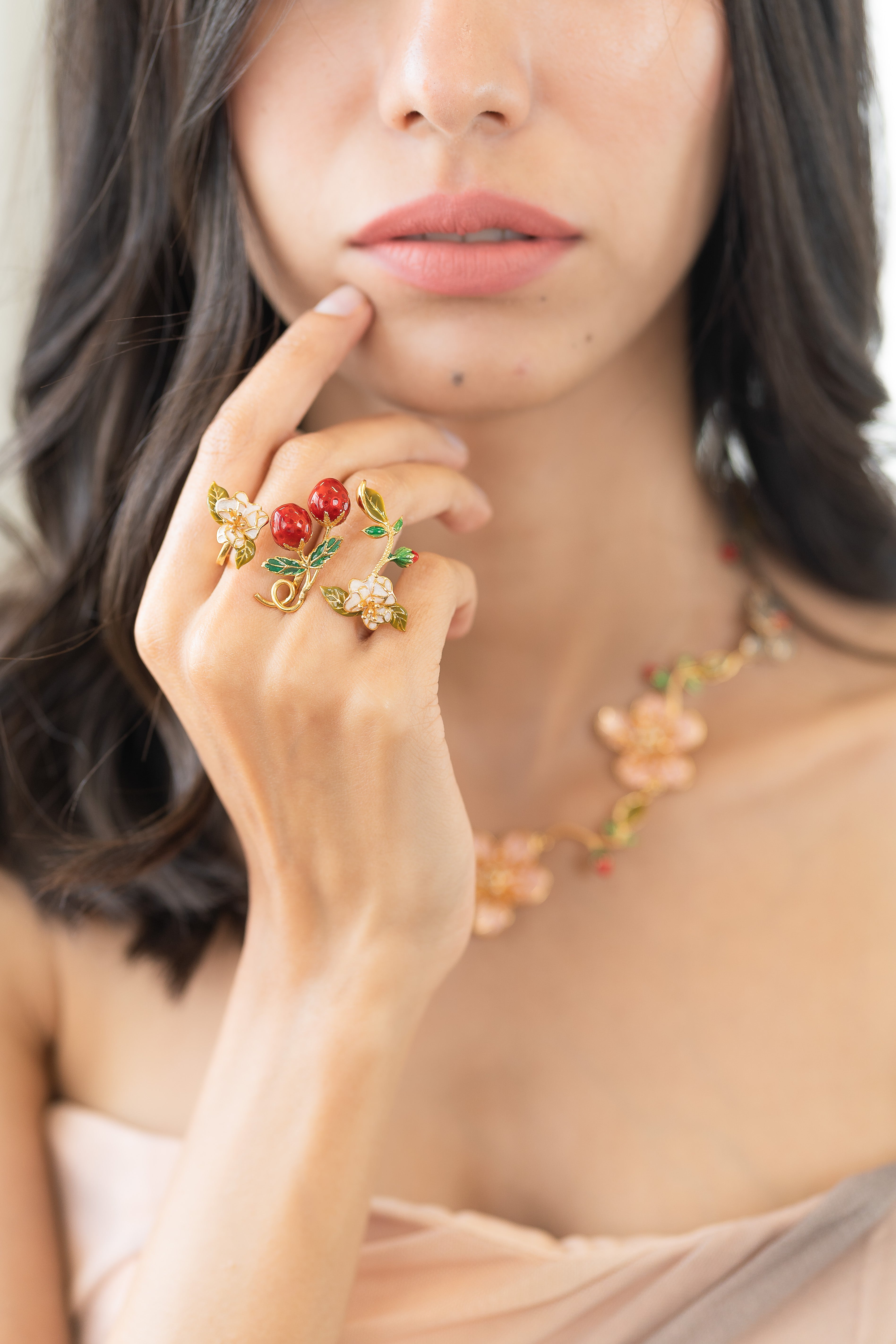 Strawberry Double finger ring