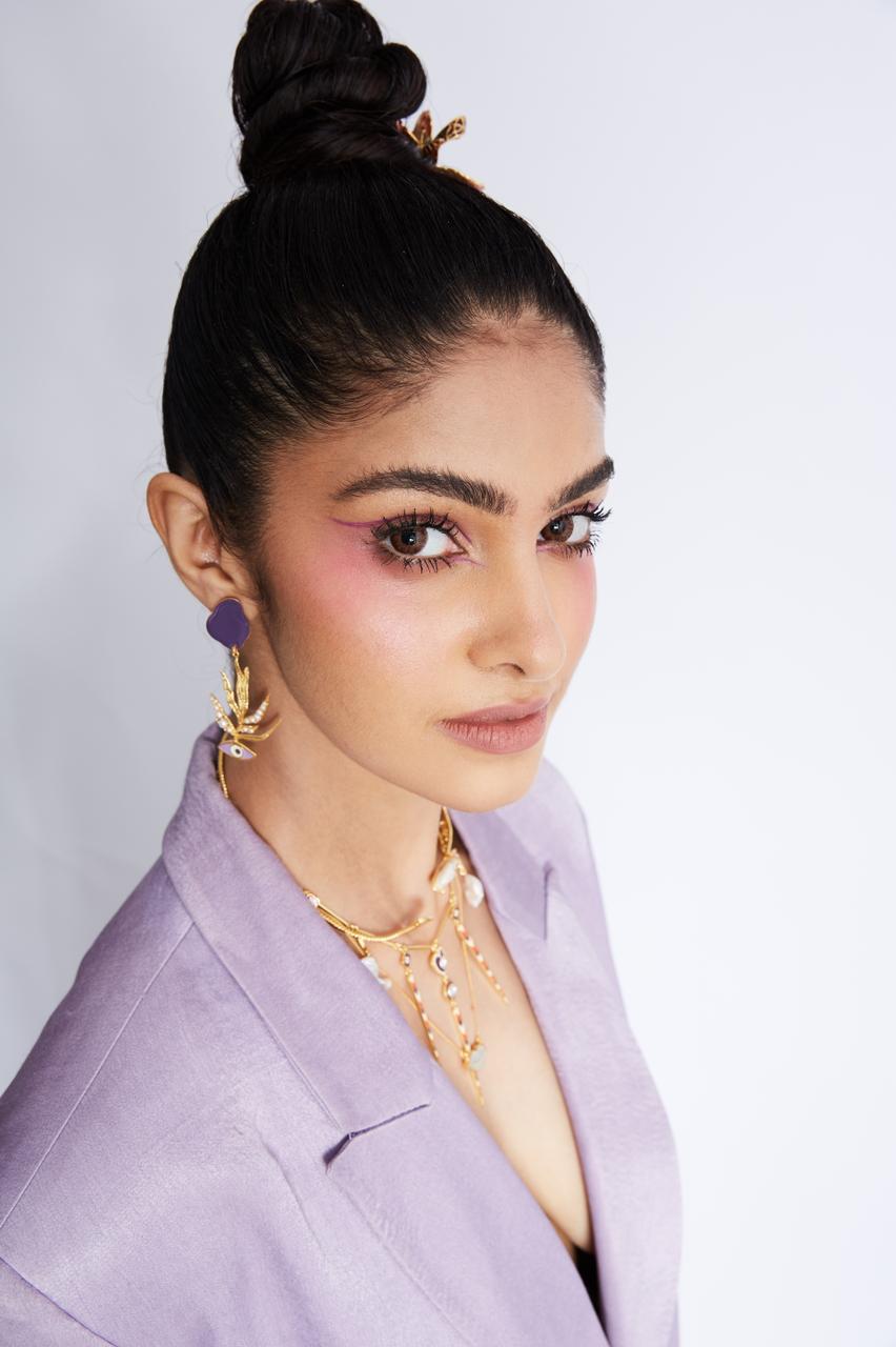 Manasa Varanasi in Evil Eye Pearl Earrings