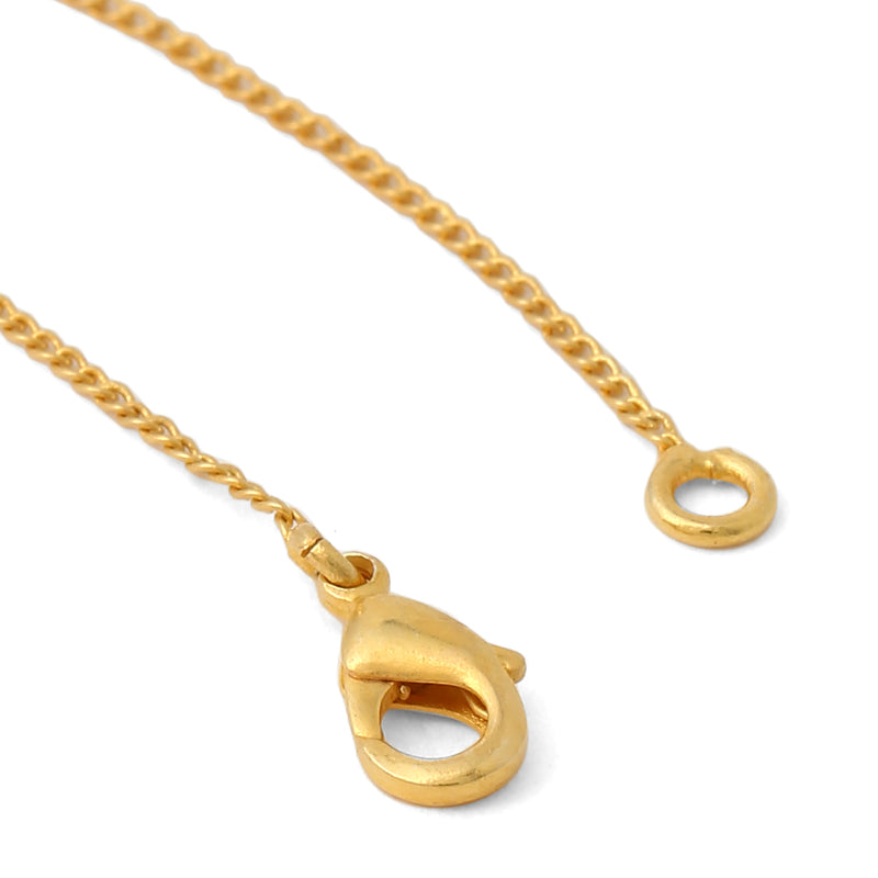 Hamsa Hand Neck Chain - Ivory Gold
