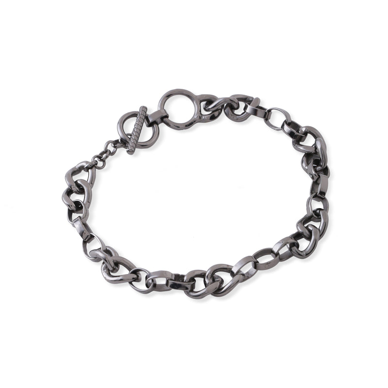 Sicilian toggle bracelet - oxidised silver – AZGA