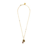 Leaf neckchain - Amethyst and Smoky