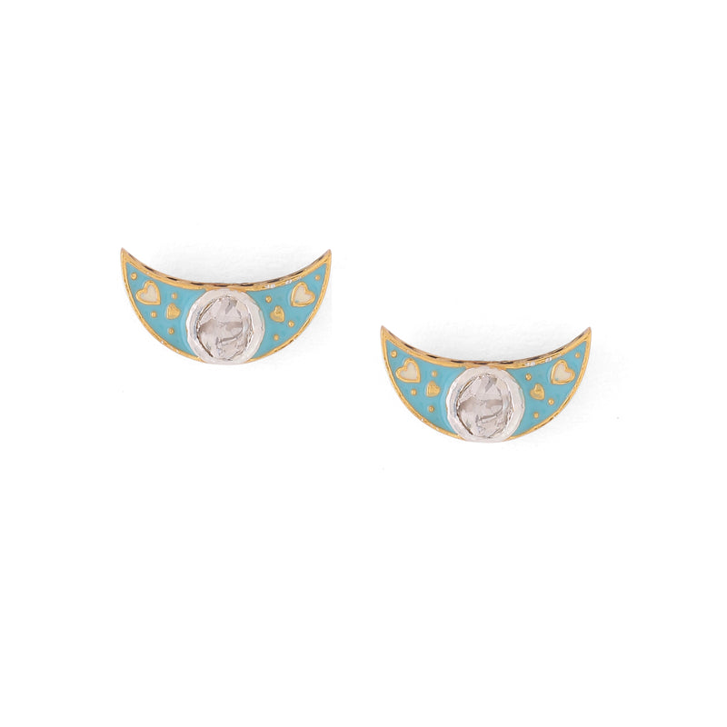 Crescent Polki studs
