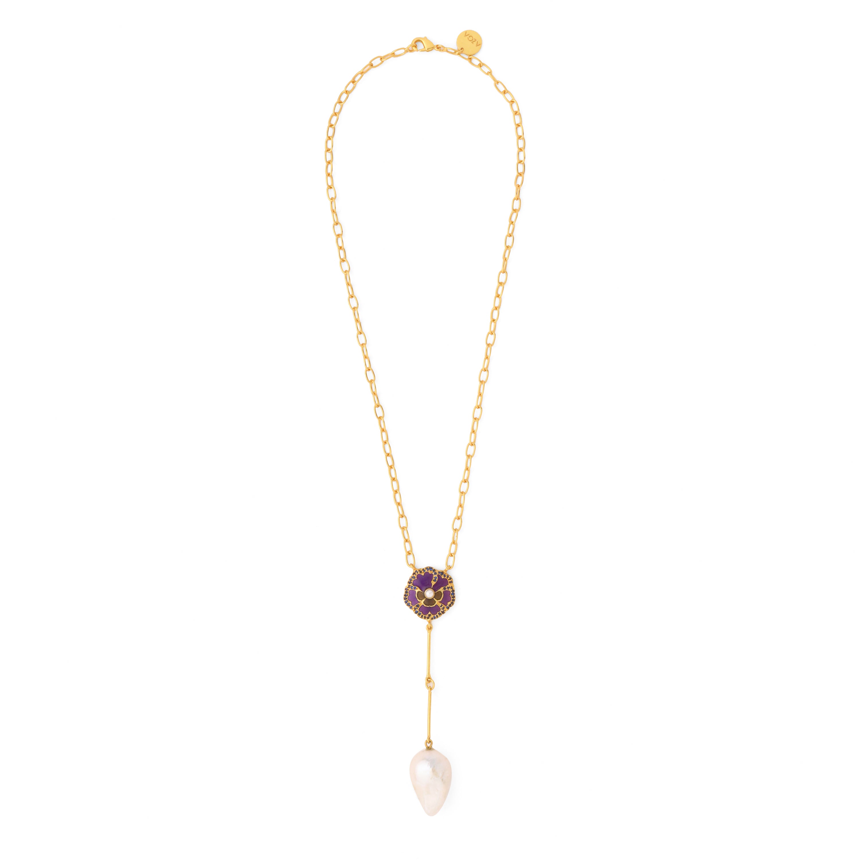 Baroque pearl flora necklace