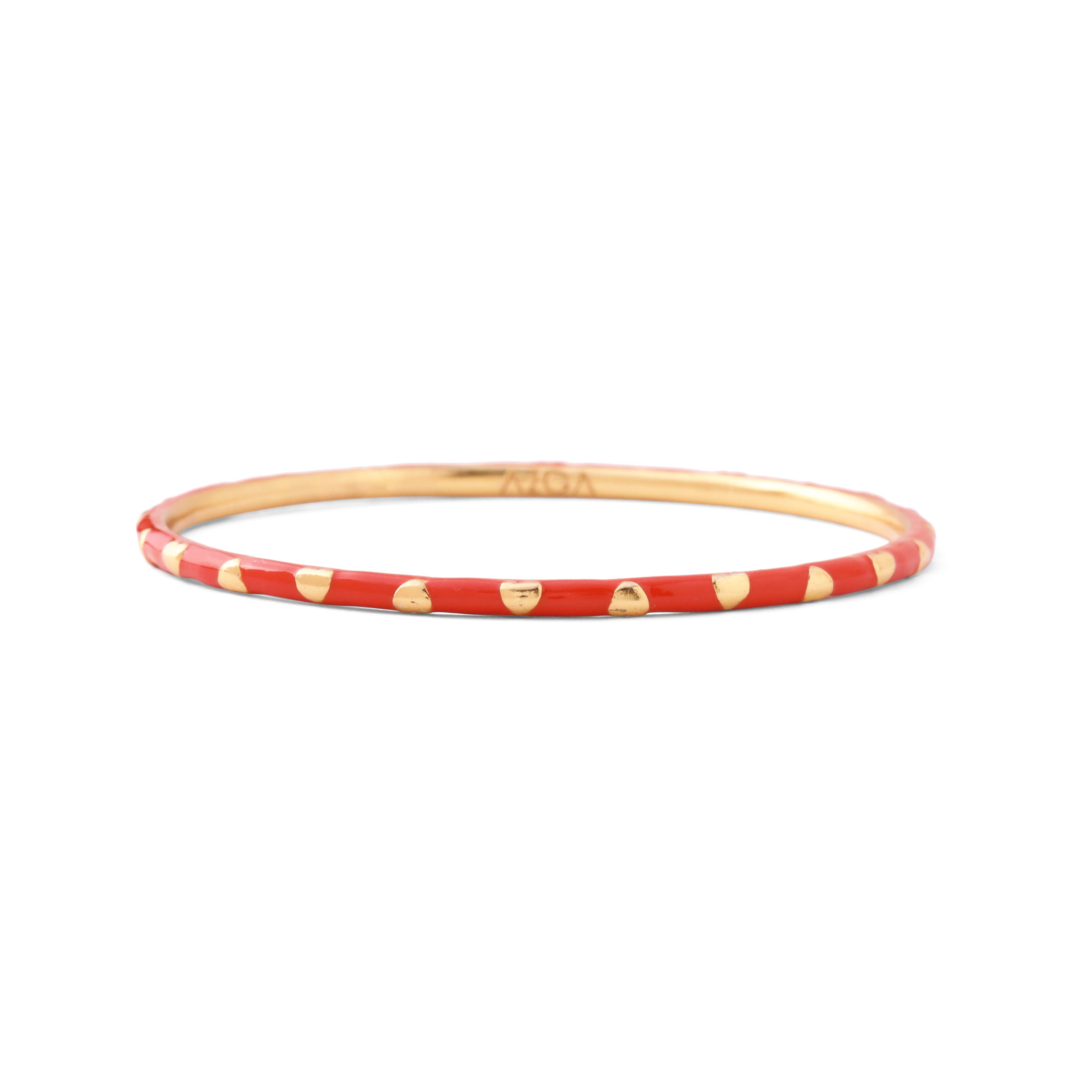 Heart Enamel Bangle - Tangerine