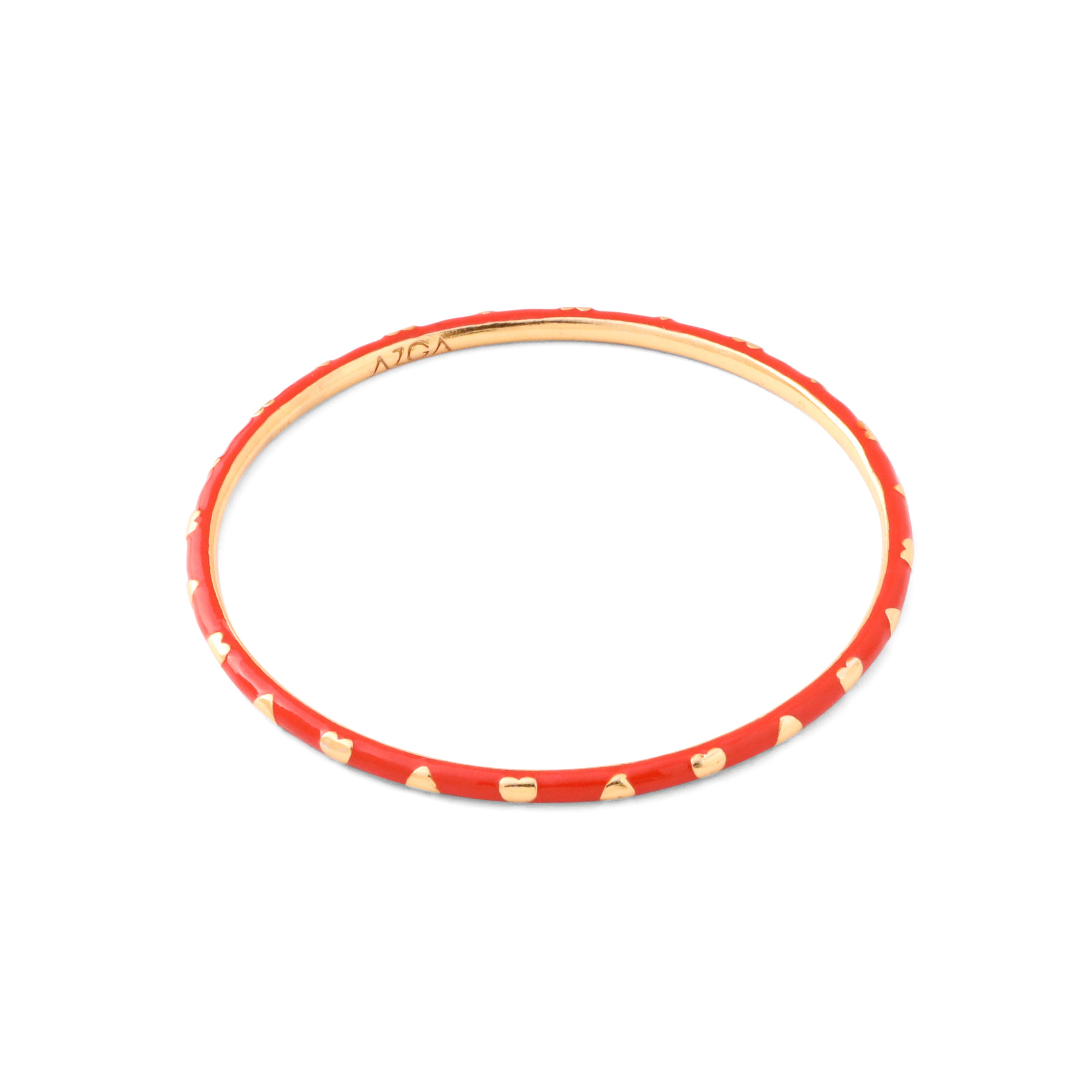 Heart Enamel Bangle - Tangerine